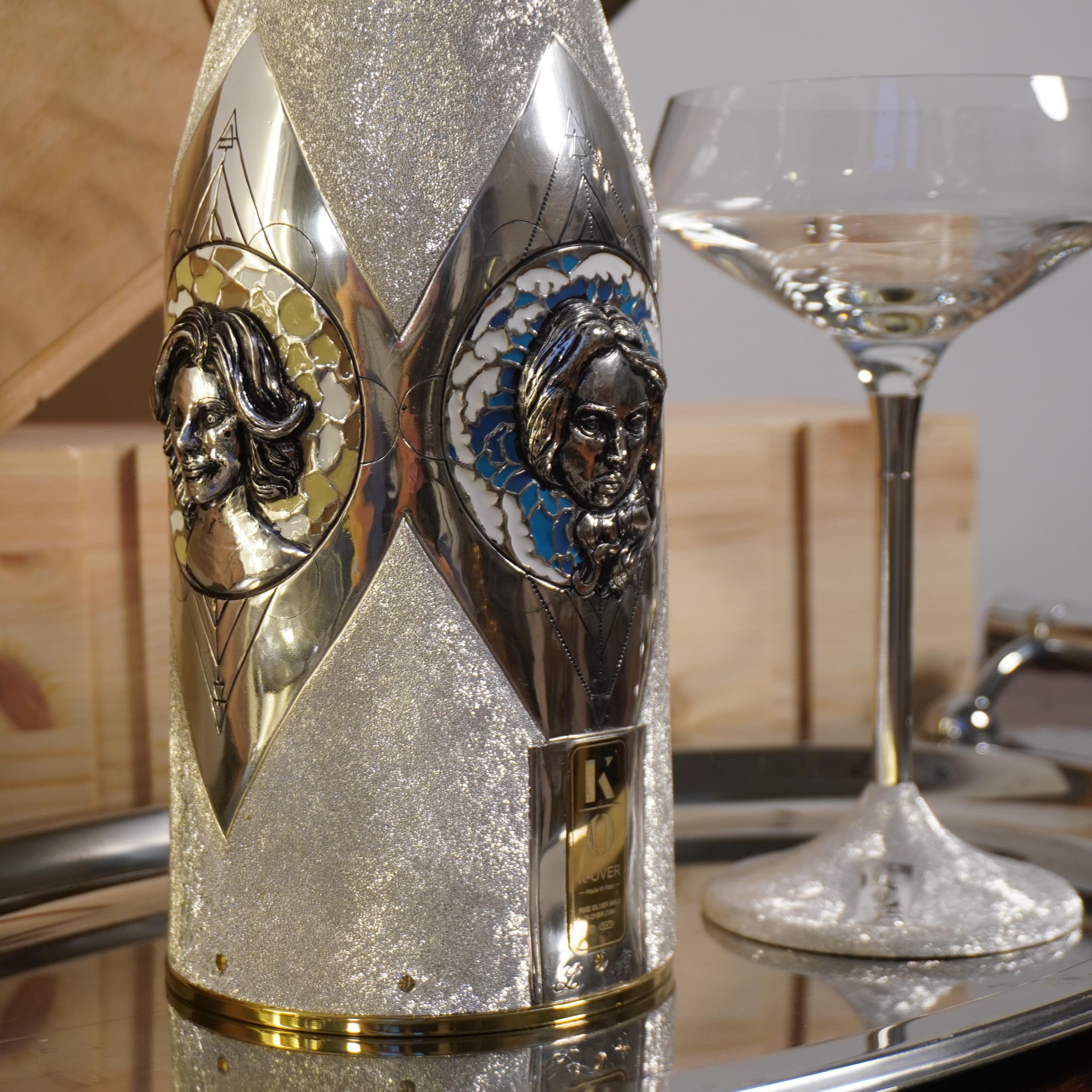 Champagne Bottle Cover, ALCHIMIA, Luxory Gift Ideas, Silver, Hand Made, 2023 For Sale 5