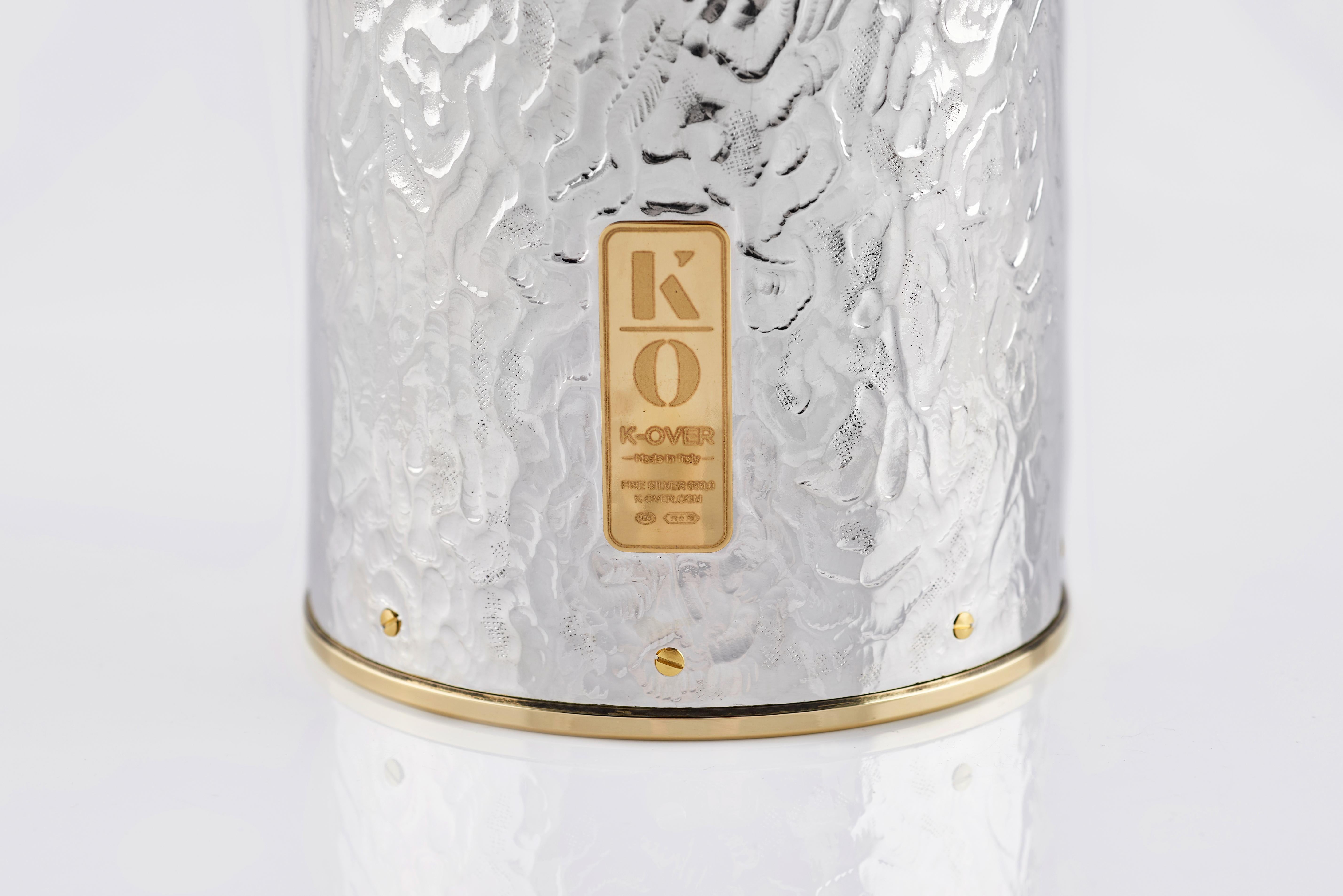 Champagne Bottle Cover, Helm, Luxory Personalized Yacht accesories, Silver In New Condition For Sale In Firenze, IT