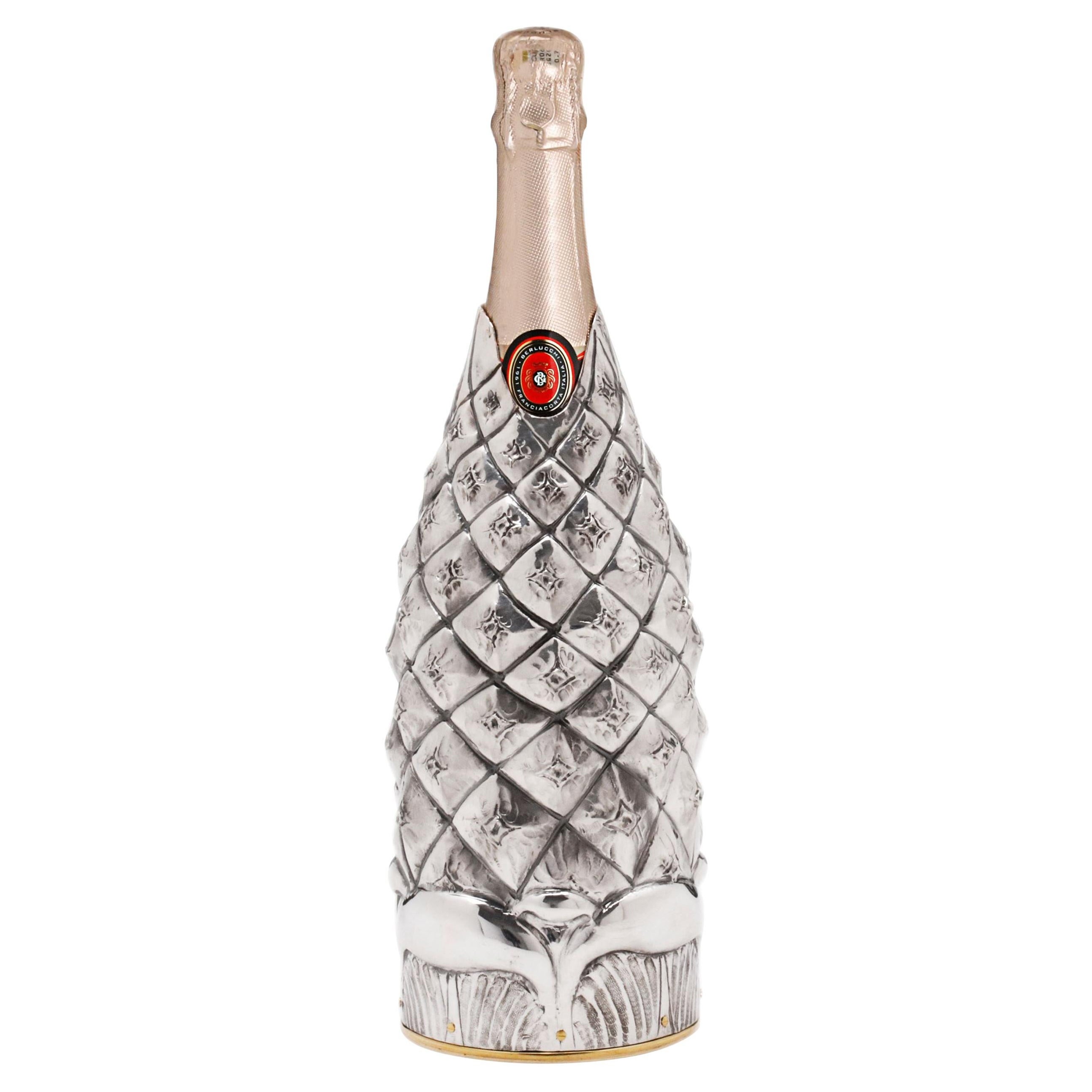 Botella de champán K-Over, plata pura maciza, piña, 2019, Made in Italy