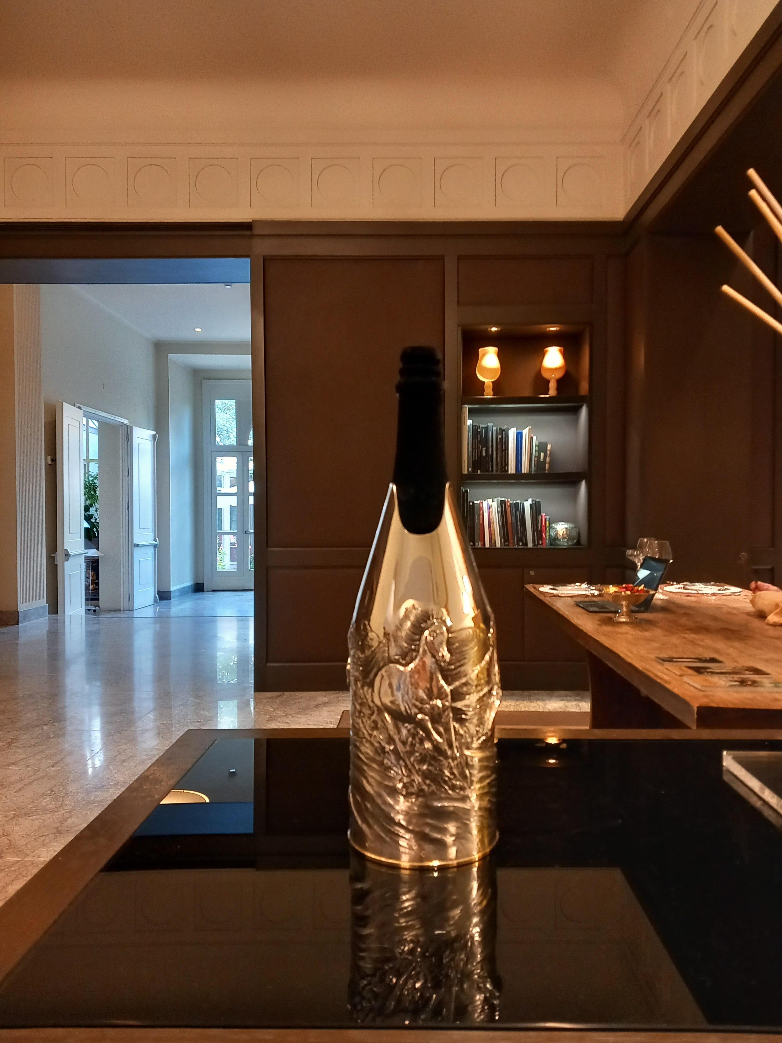 Champagne Bottle Cover, Luxury Gift, Spirit, Solid Silver, Made In Italy, 2024 For Sale 5