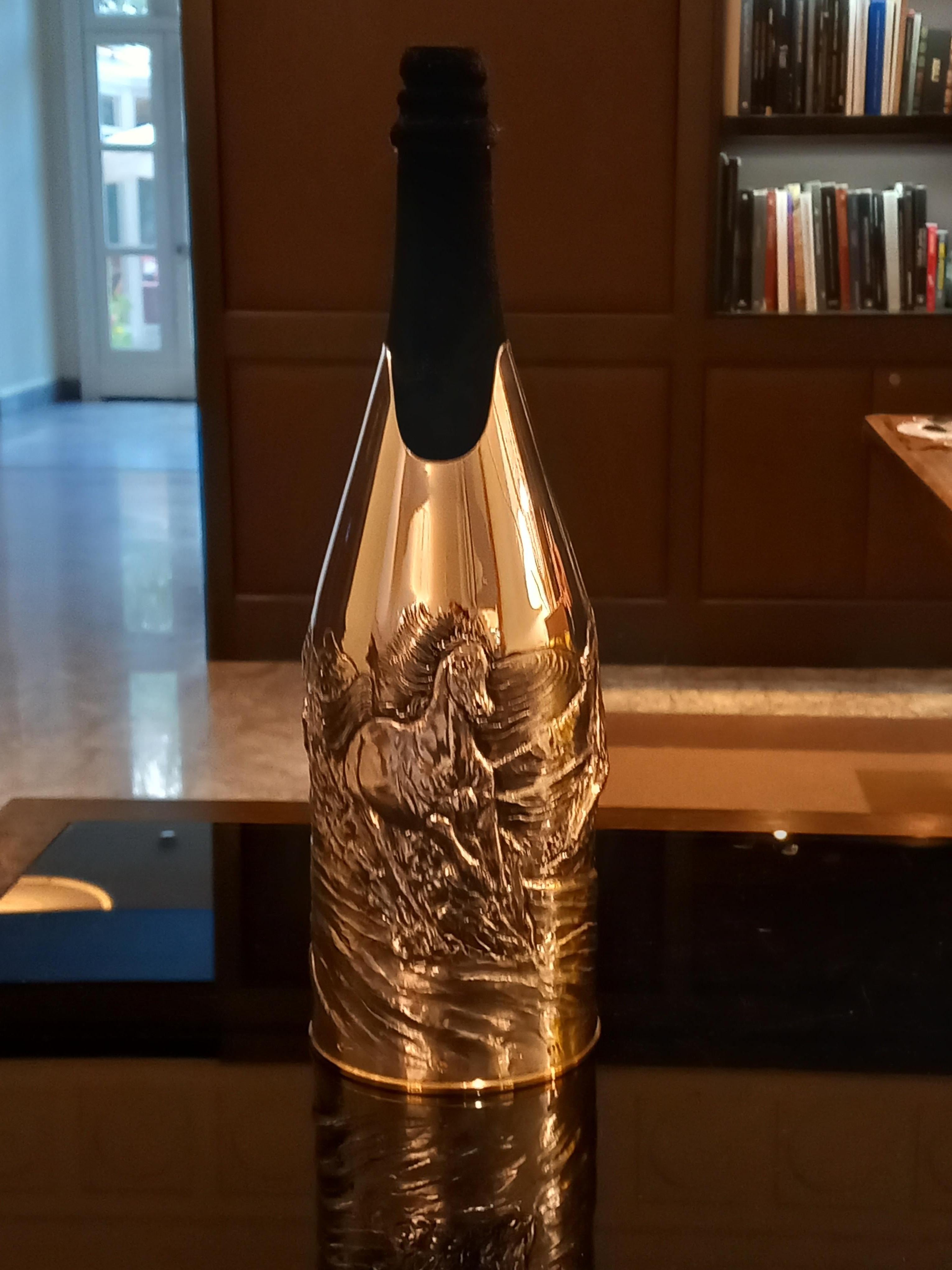 Champagne Bottle Cover, Luxury Gift, Spirit, Solid Silver, Made In Italy, 2024 For Sale 6