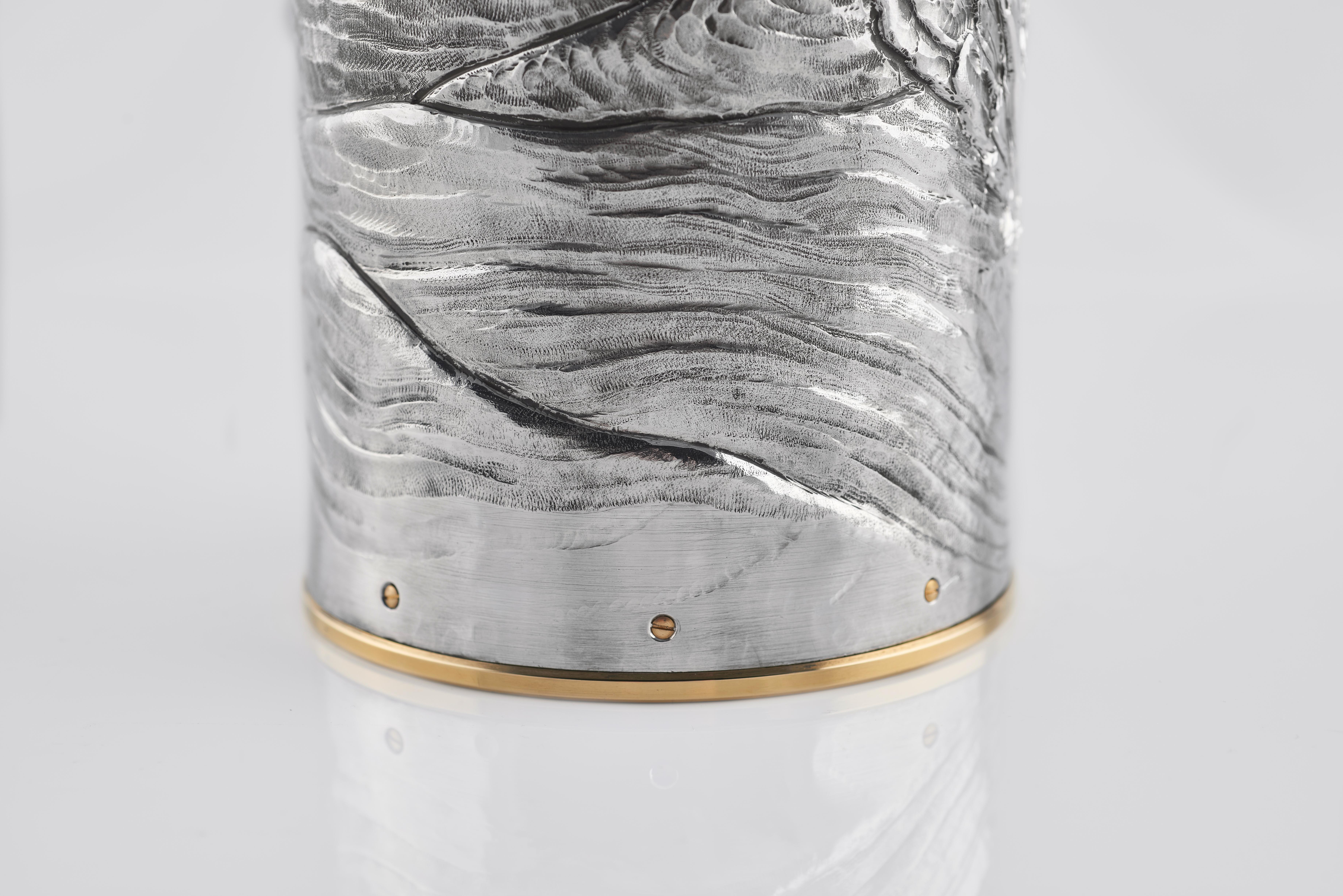 Champagne Bottle Cover, Luxury Gift, Spirit, Solid Silver, Made In Italy, 2024 In New Condition For Sale In Firenze, IT