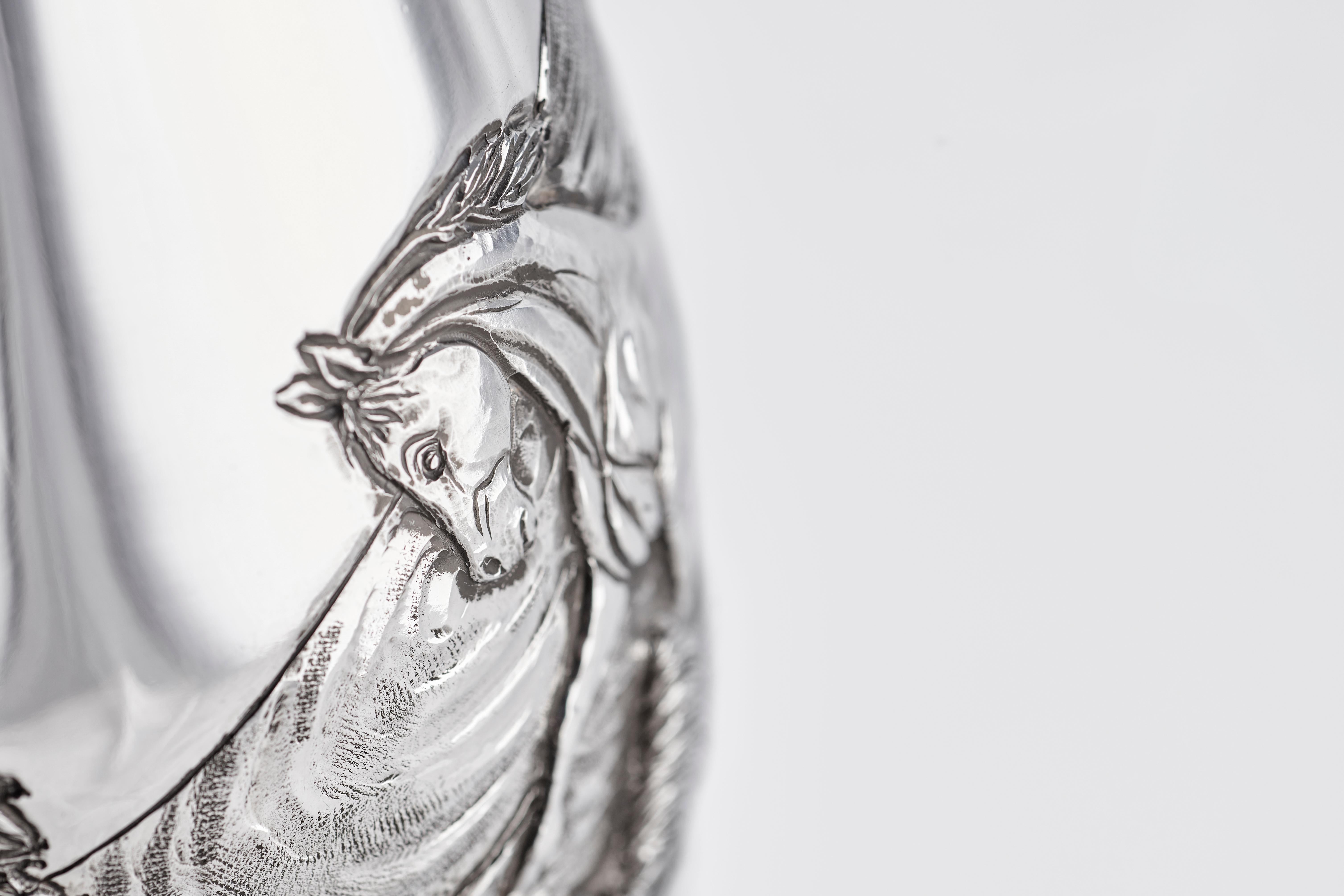 Women's or Men's Champagne Bottle Cover, Luxury Gift, Spirit, Solid Silver, Made In Italy, 2024 For Sale