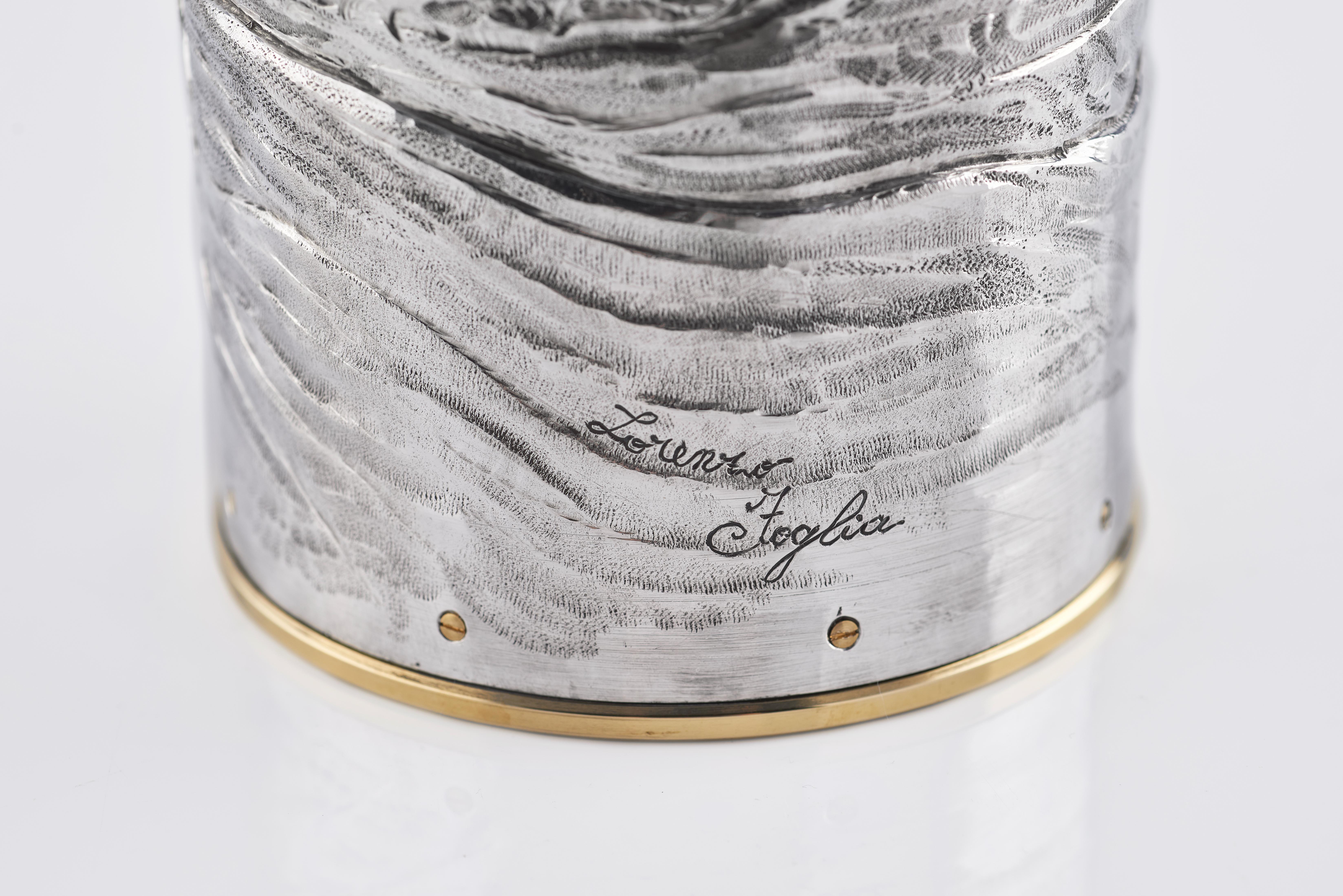 Champagne Bottle Cover, Luxury Gift, Spirit, Solid Silver, Made In Italy, 2024 For Sale 2