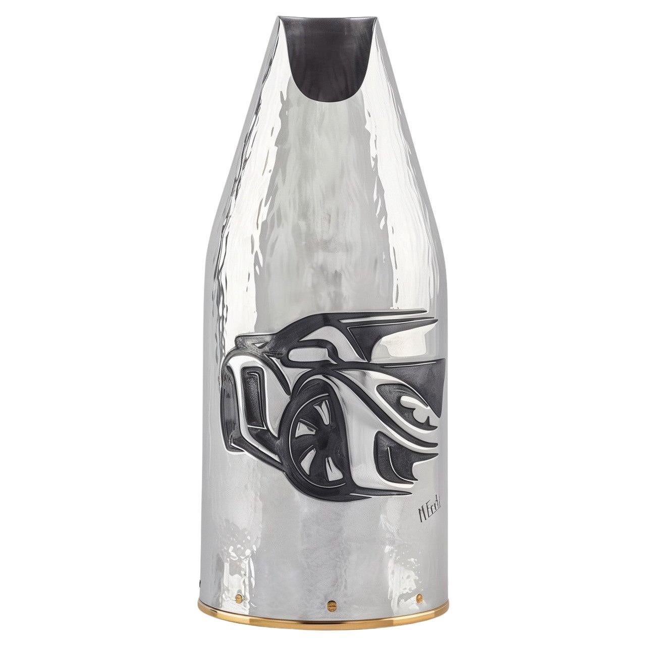 Champagne Bottle Cover, SuperCar, Premium Corporate Gift, Silver, Made in Italy