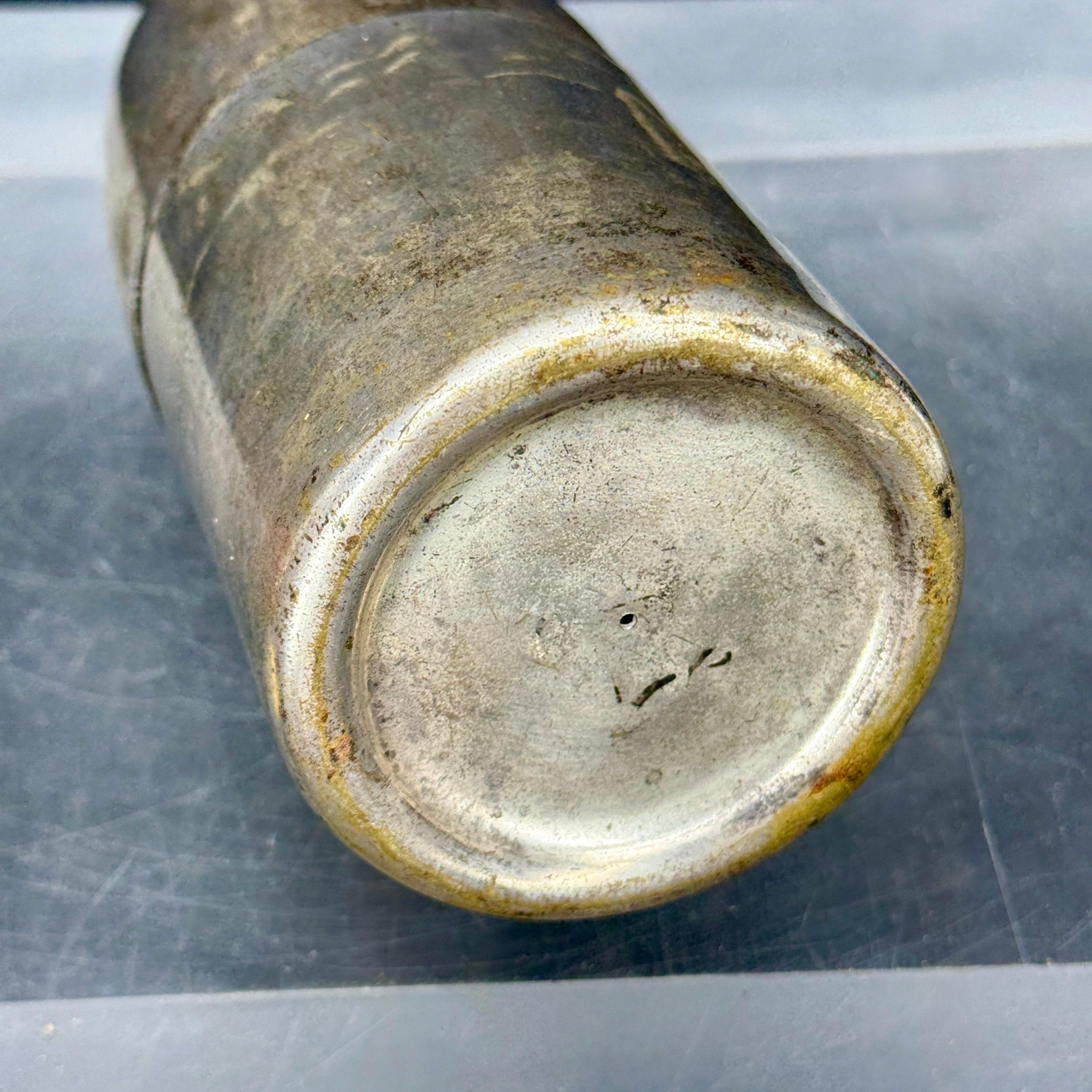 Champagne Bottle Shaker in Silver Plate Metal and Brass, France, 1930's For Sale 1