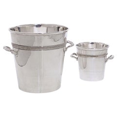 Champagne Bucket and Small Ice Bucket Matching Set from France