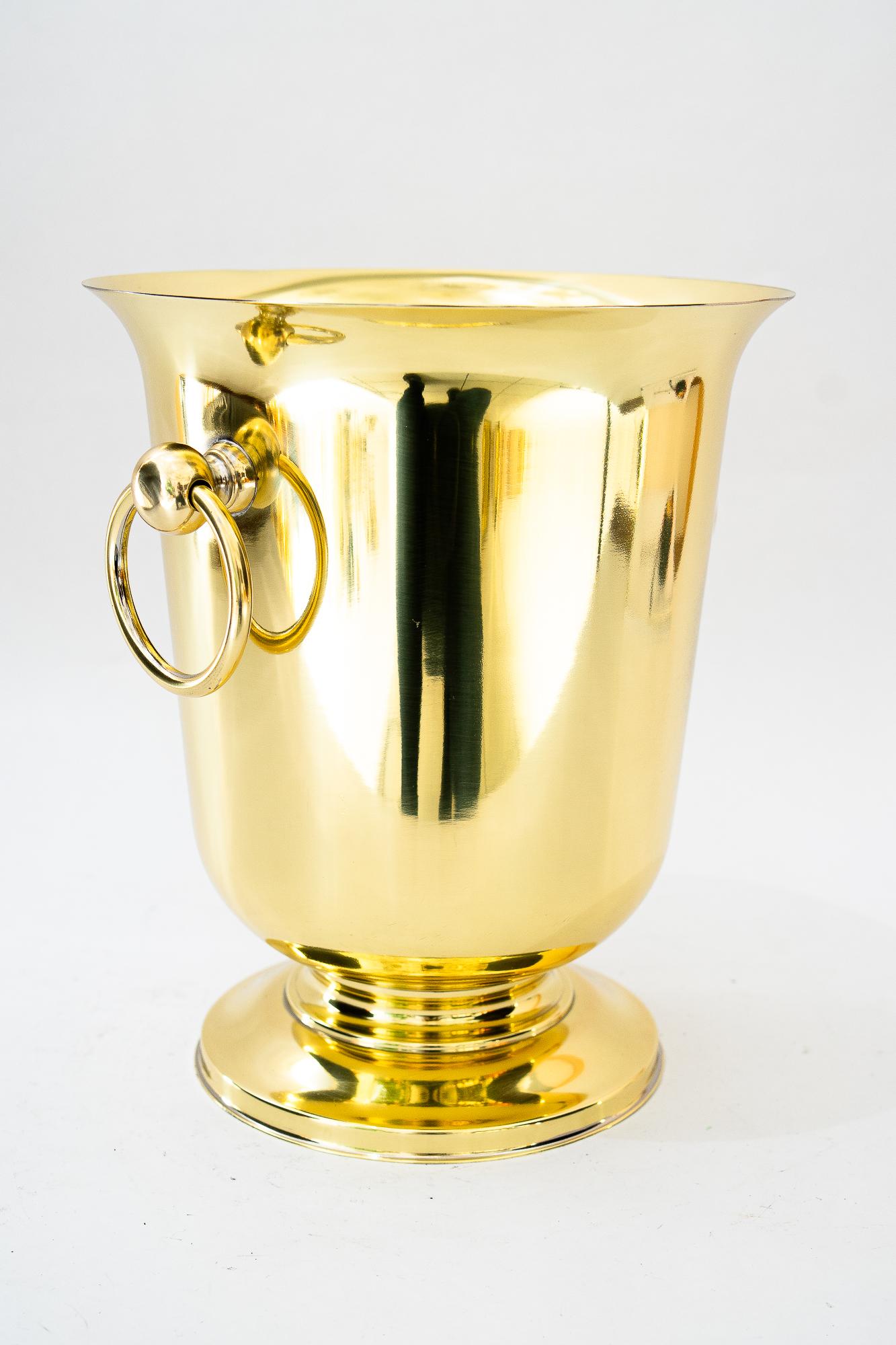Lacquered Champagne Bucket brass around, 1960s For Sale