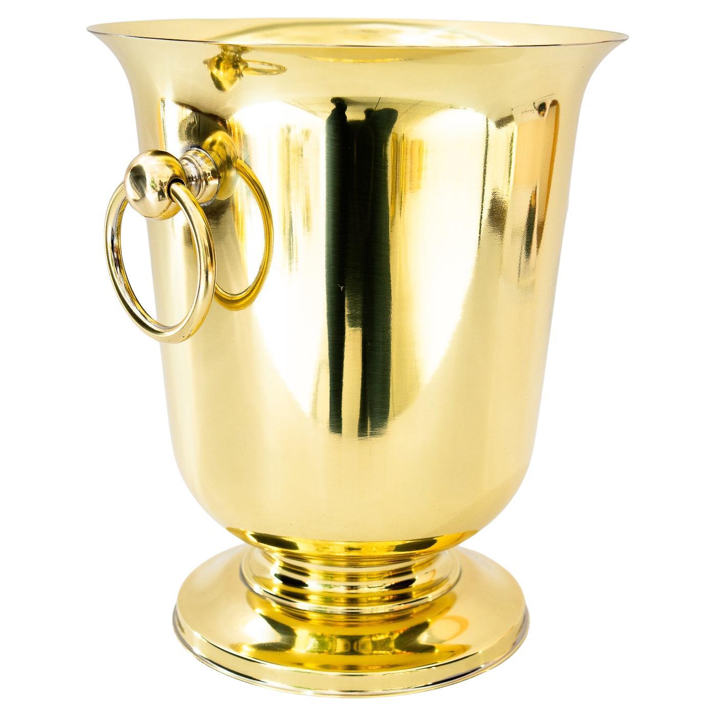 Cubo de champán de latón alrededor, años 1960