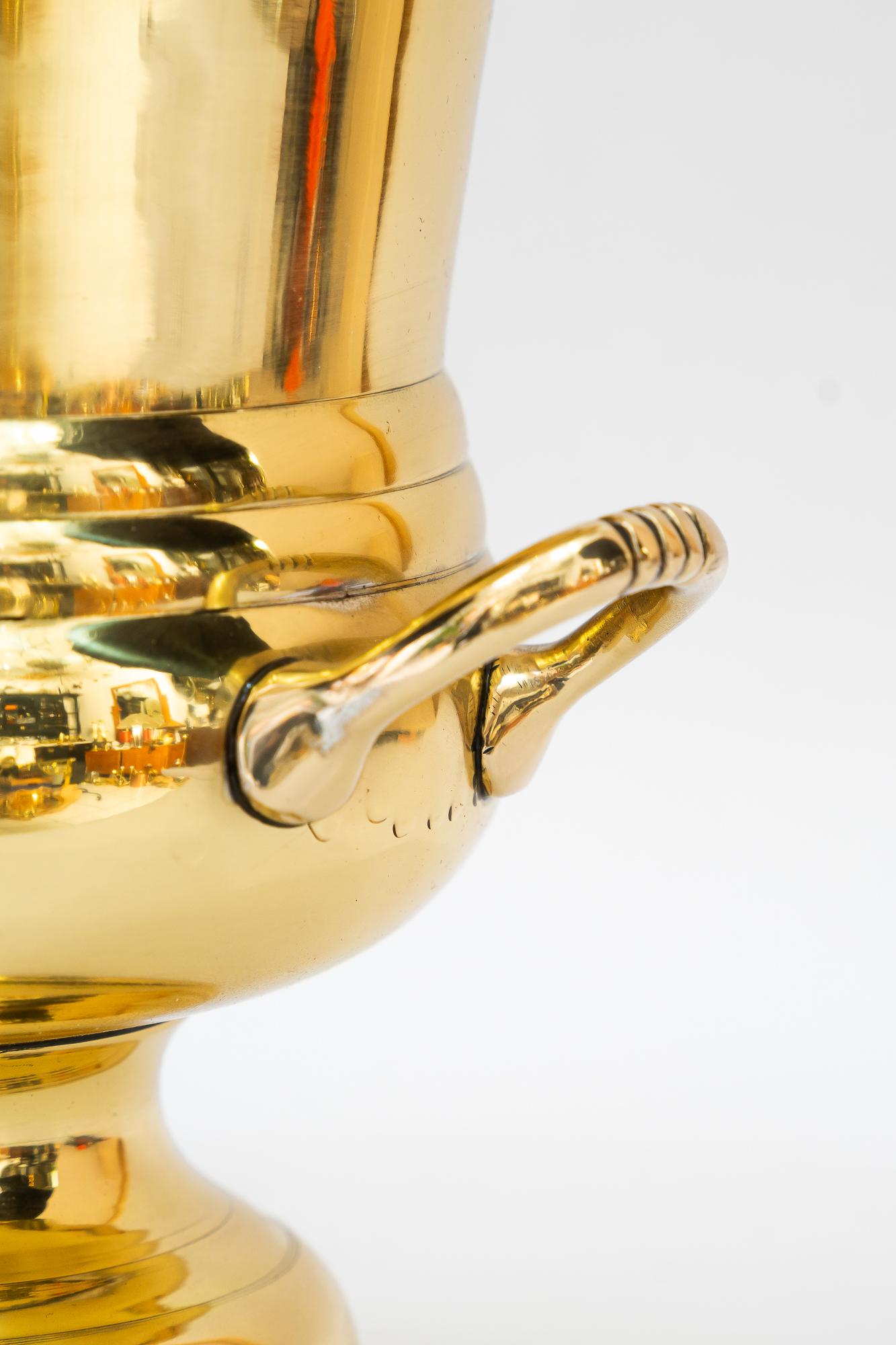 Mid-Century Modern Champagne Bucket brass around, 1970s For Sale