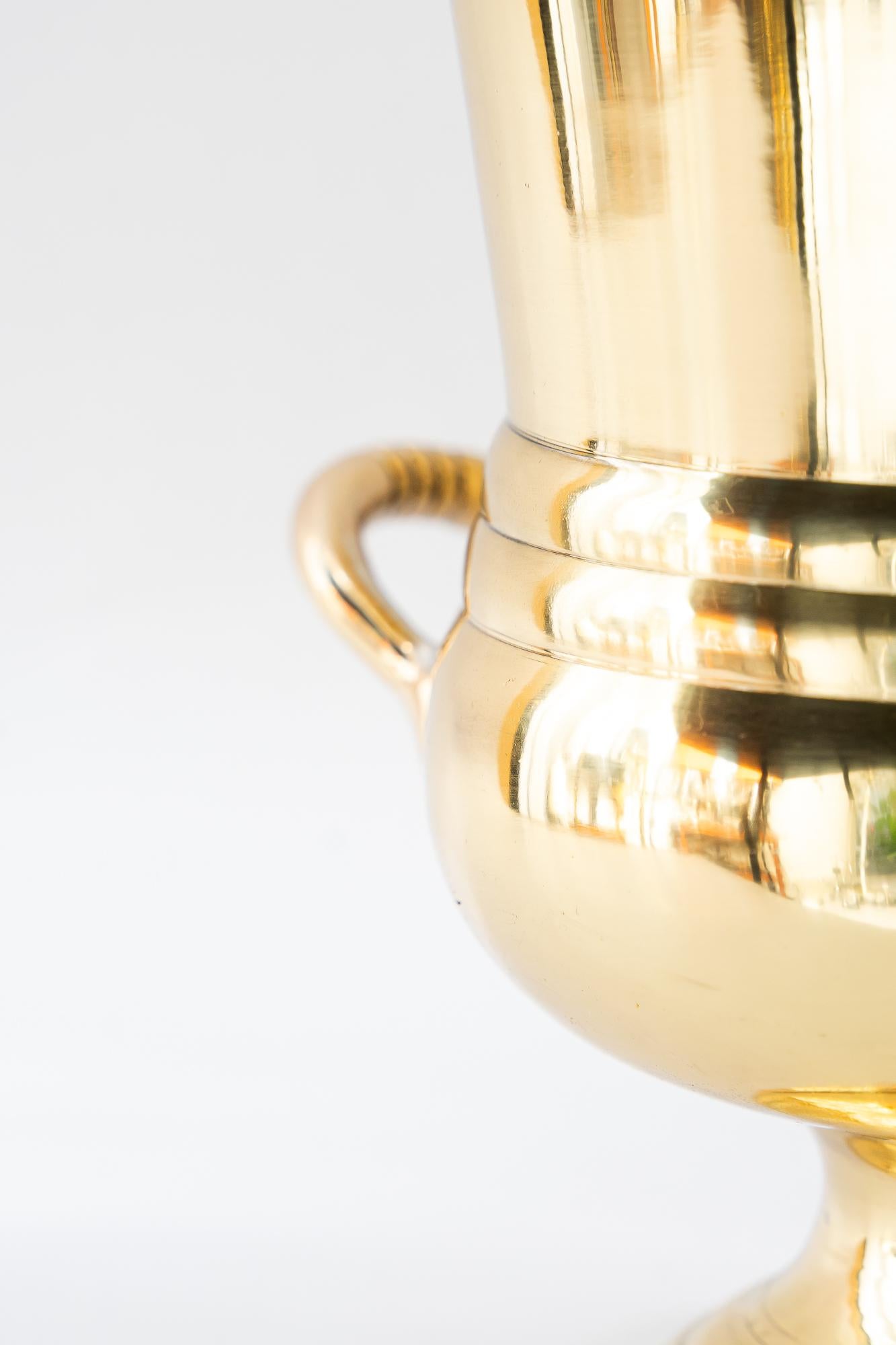 Lacquered Champagne Bucket brass around, 1970s For Sale