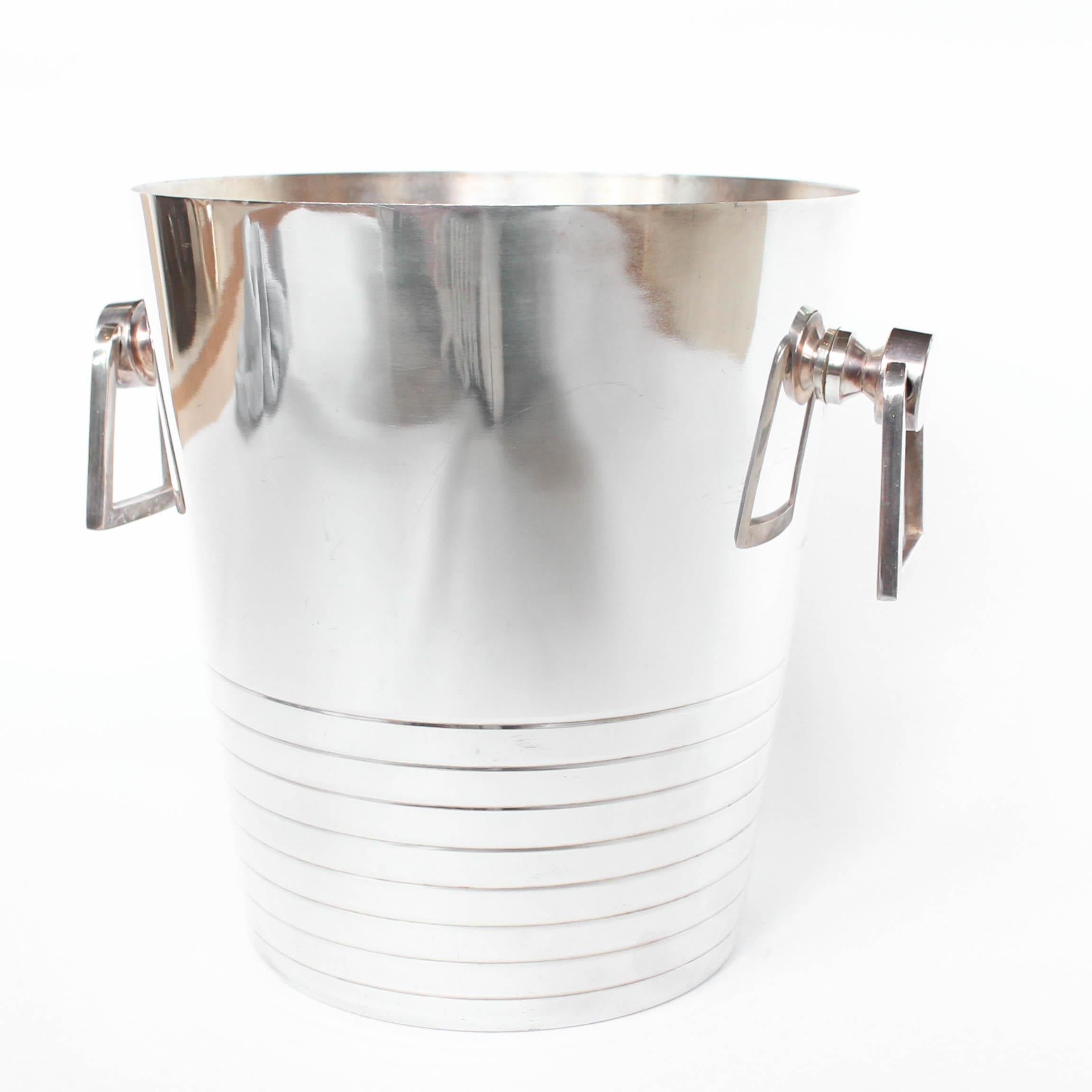 Silver plated champagne bucket for Casino De Pourville, South of France.
Stamped to base.



    
    