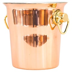 Retro Champagne Bucket Copper and Brass Switzerland Around, 1950s