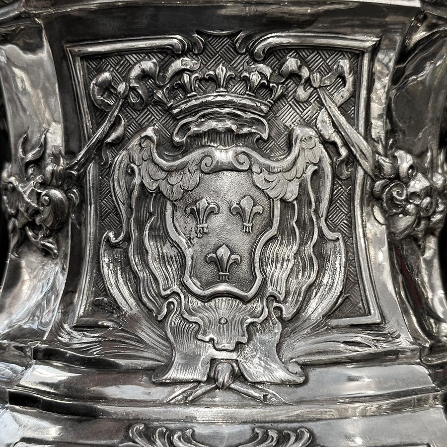 German Champagne bucket Hanau after Meissonnier sterling silver 19th century For Sale