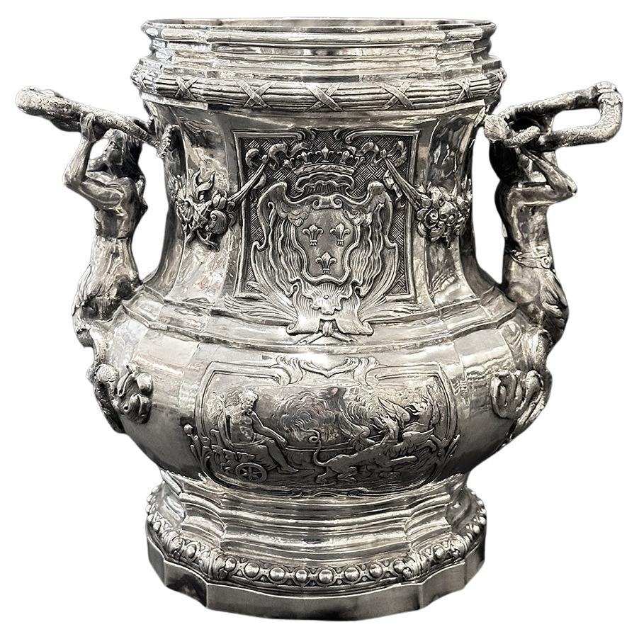 Champagne bucket sterling silver after Meissonnier Hanau 19th century