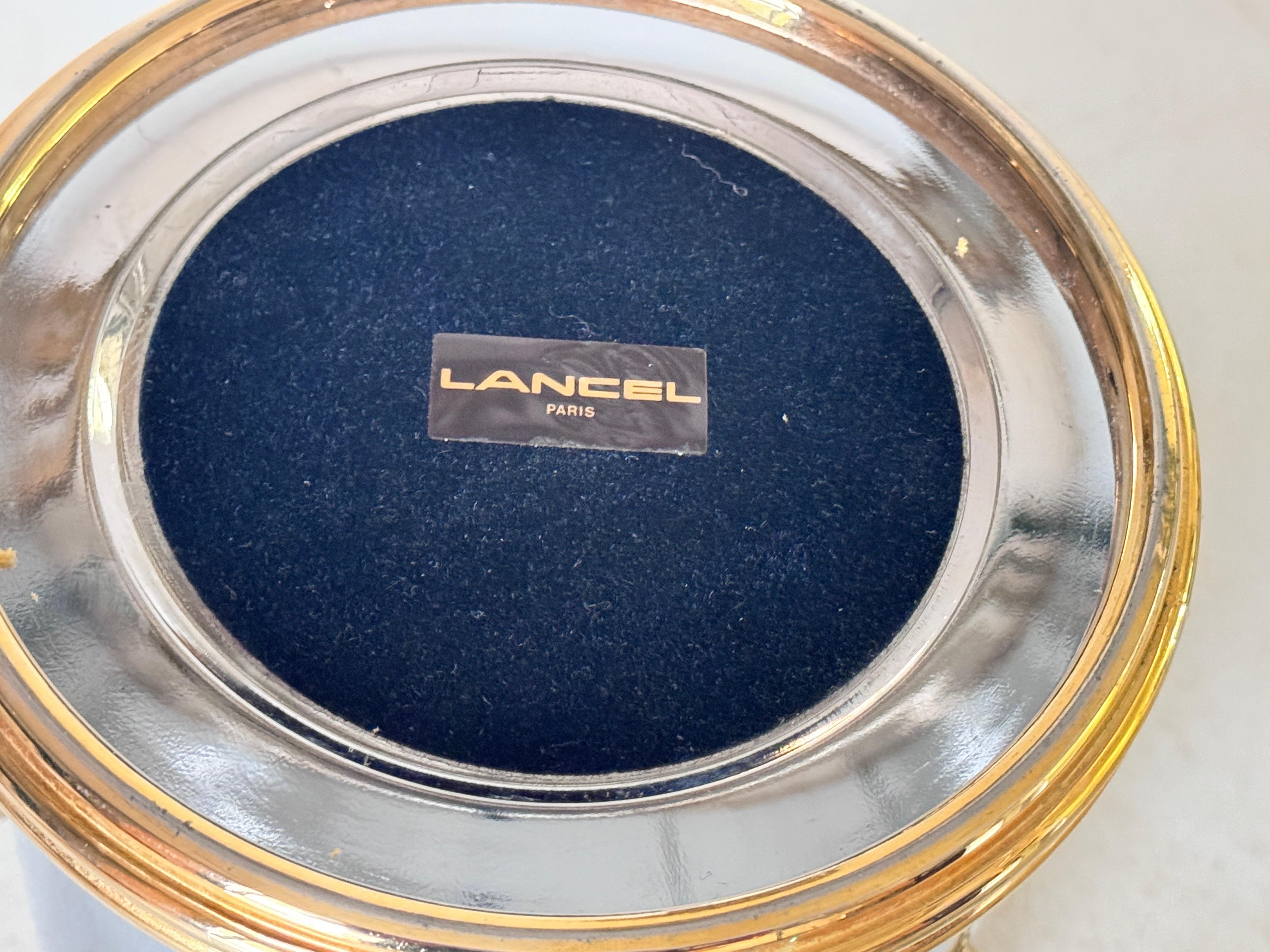French Champagne Bucket in Chrome and  Gold Plated Metal 24 karats By Lancel France  For Sale