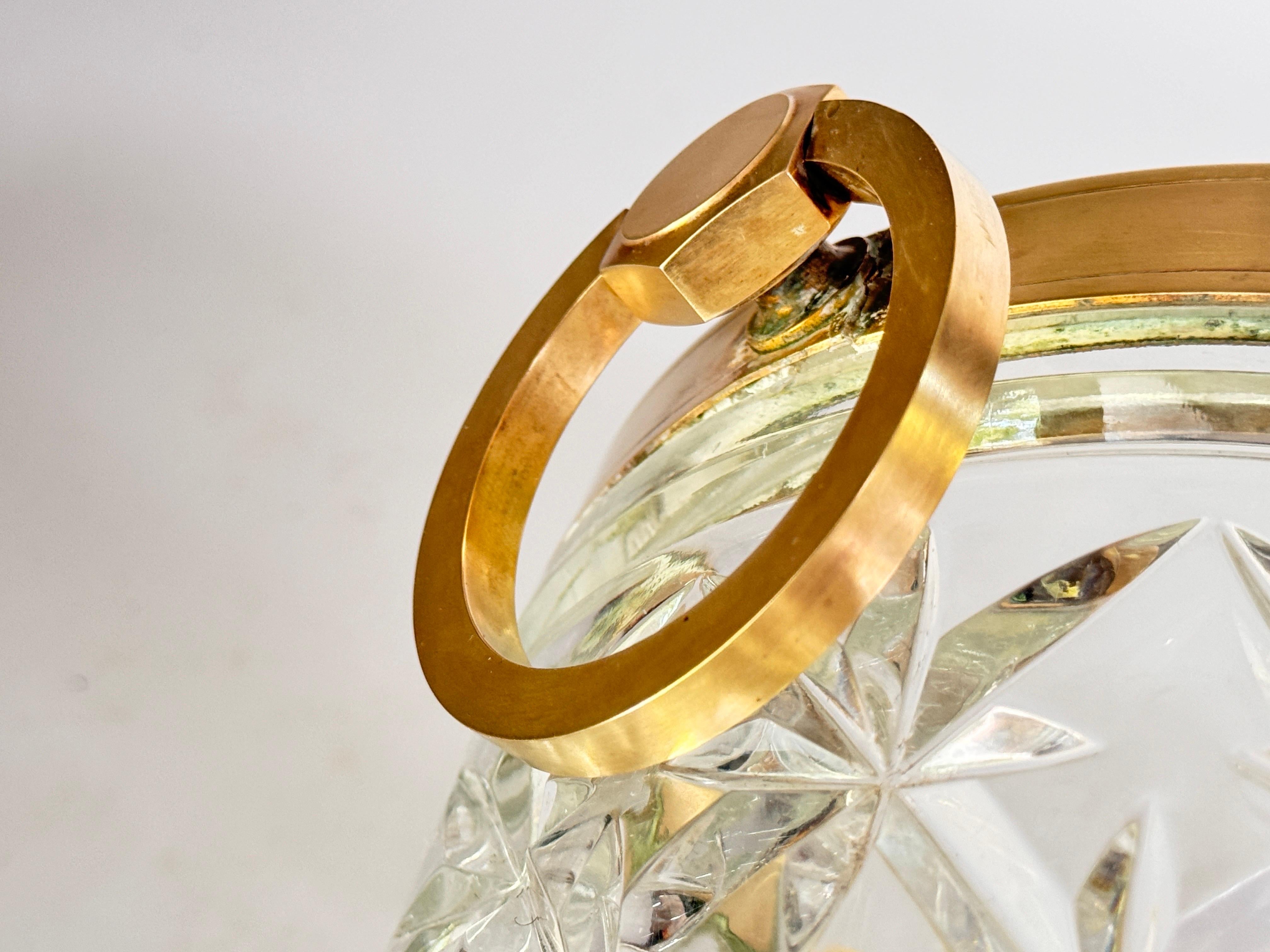 Champagnerkübel aus Kristall und Messing, transparente Farbe, Frankreich, 20. Jahrhundert im Zustand „Gut“ im Angebot in Auribeau sur Siagne, FR