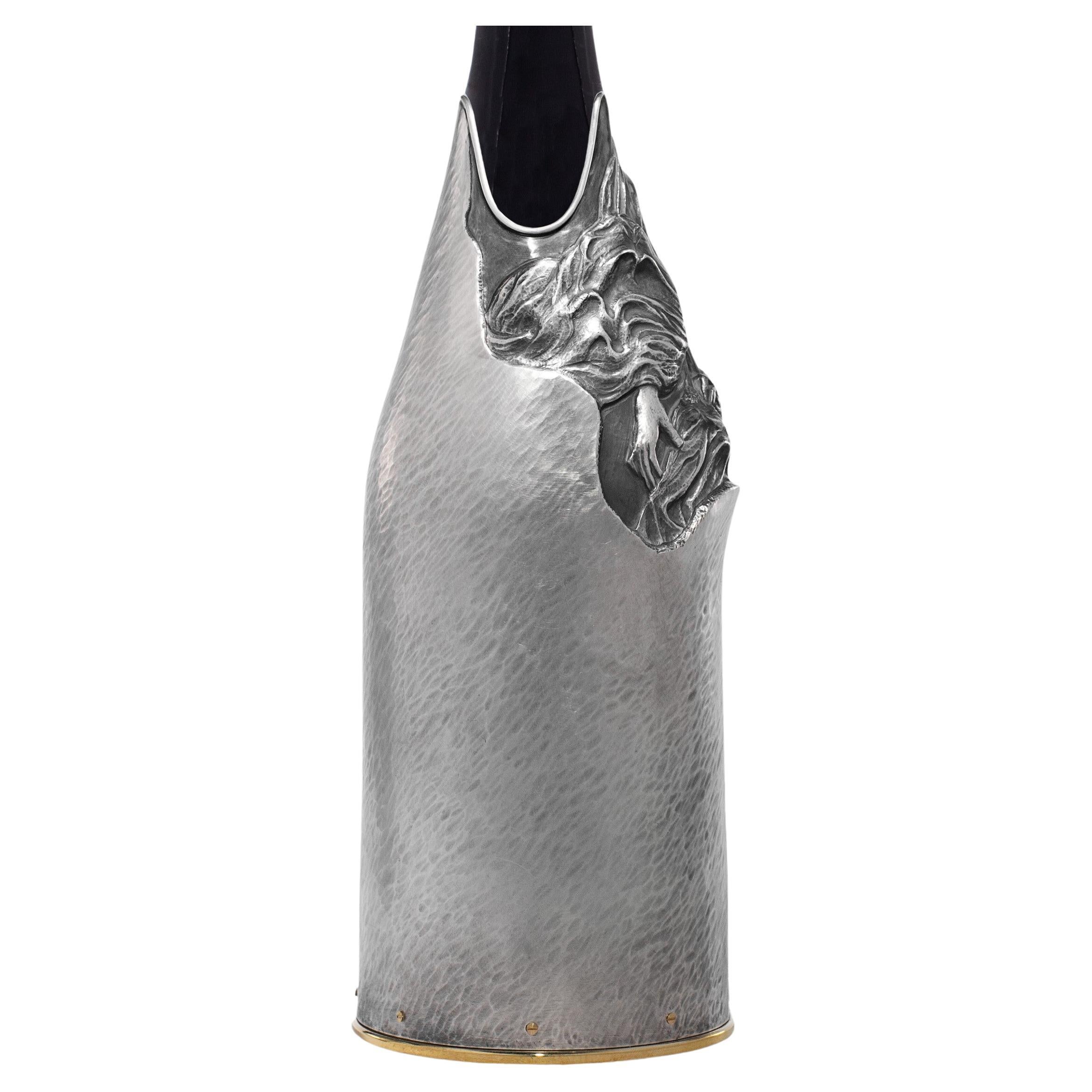 Champagne Bucket in Pure Silver 999/°°, Luxury Masterpiece, Gift Idea, Italy