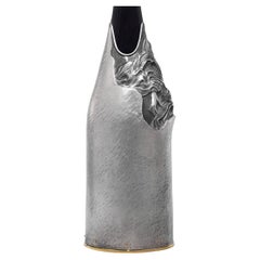 Cubo de champán de plata pura 999/°°, Obra maestra de lujo, Idea de regalo, Italia