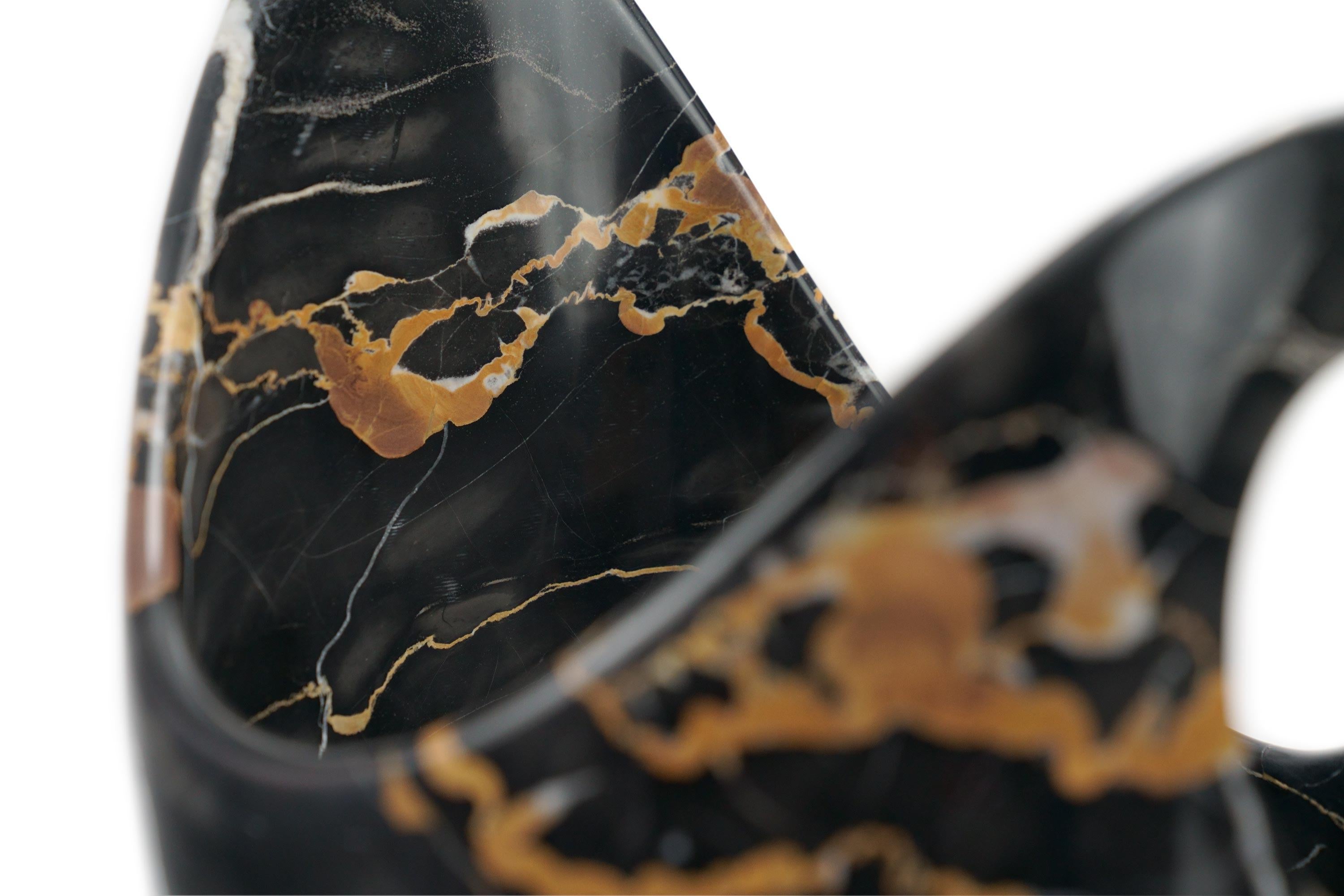 Champagner Eimer Marmor Weinkühler Schwarz Portoro Handmade Collectible Italien im Zustand „Neu“ im Angebot in Ancona, Marche