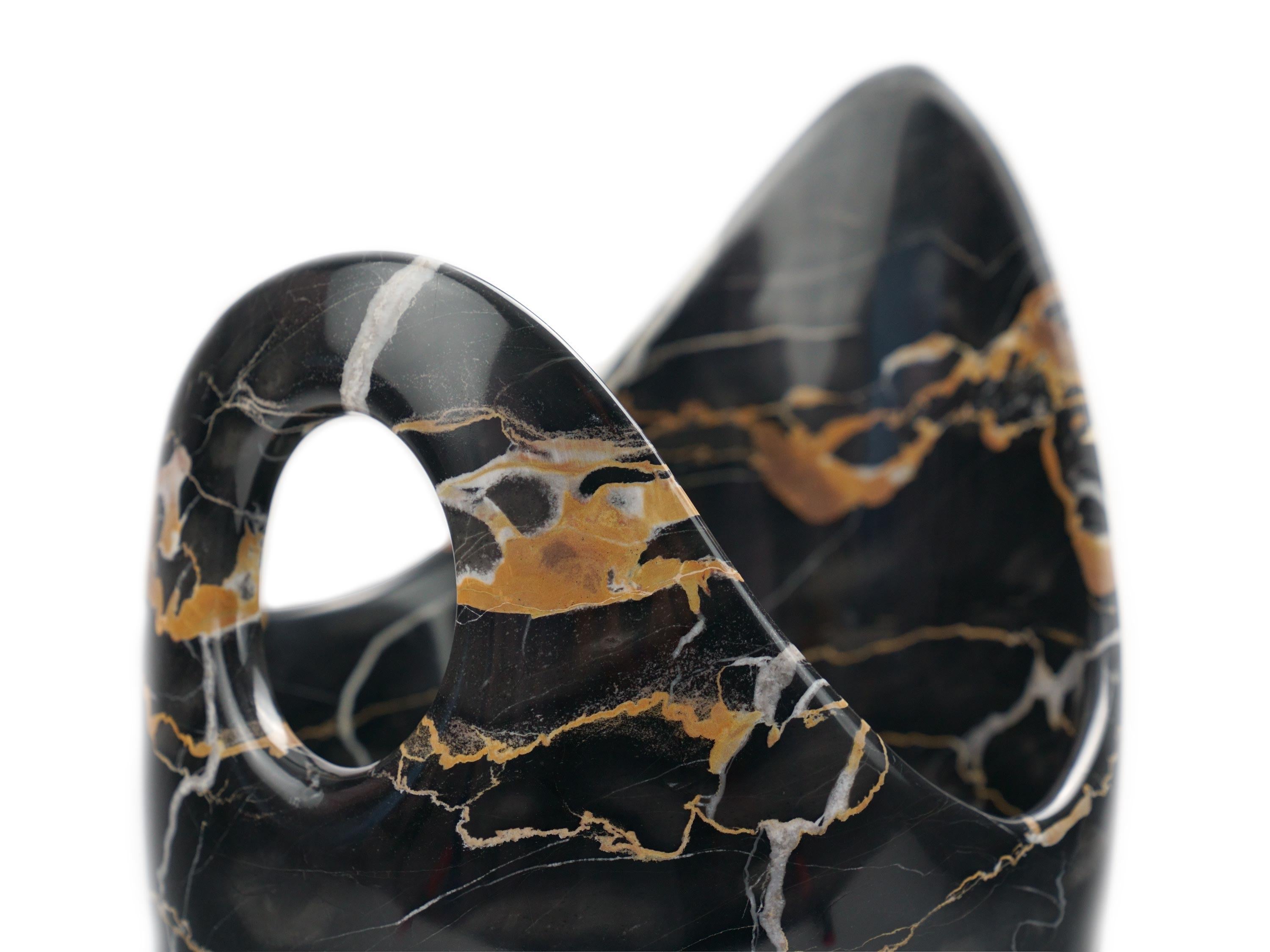 Champagner Eimer Marmor Weinkühler Schwarz Portoro Handmade Collectible Italien (21. Jahrhundert und zeitgenössisch) im Angebot