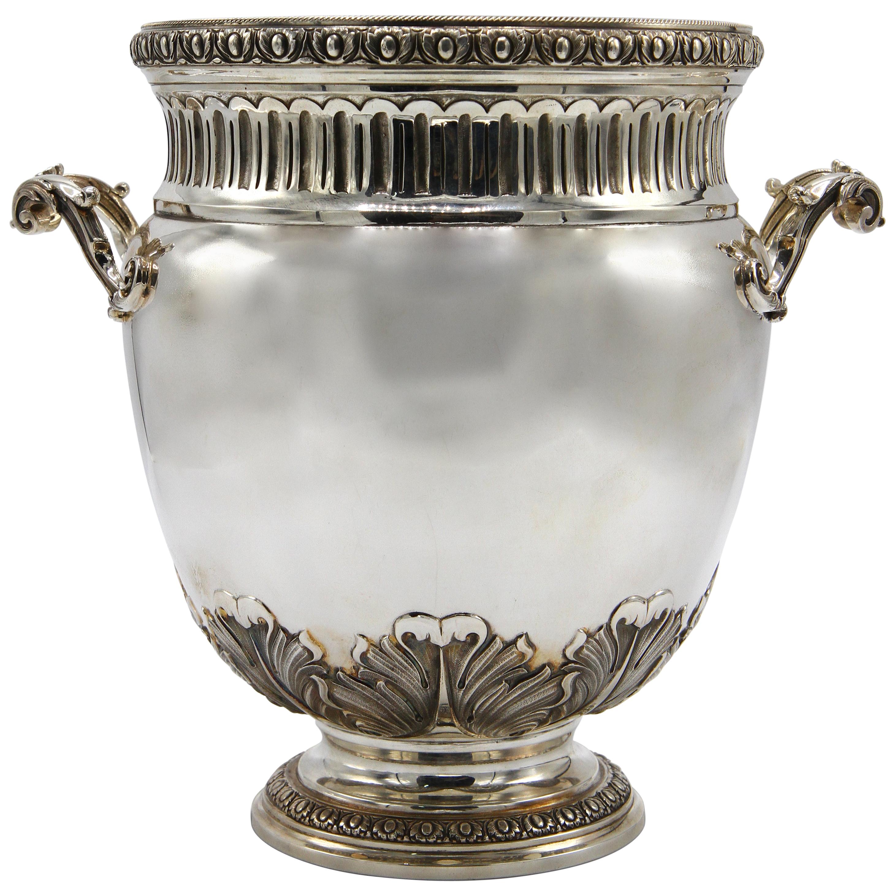 Champagne Bucket in Cristal and Bronze 22Carats, Oriental Design For
