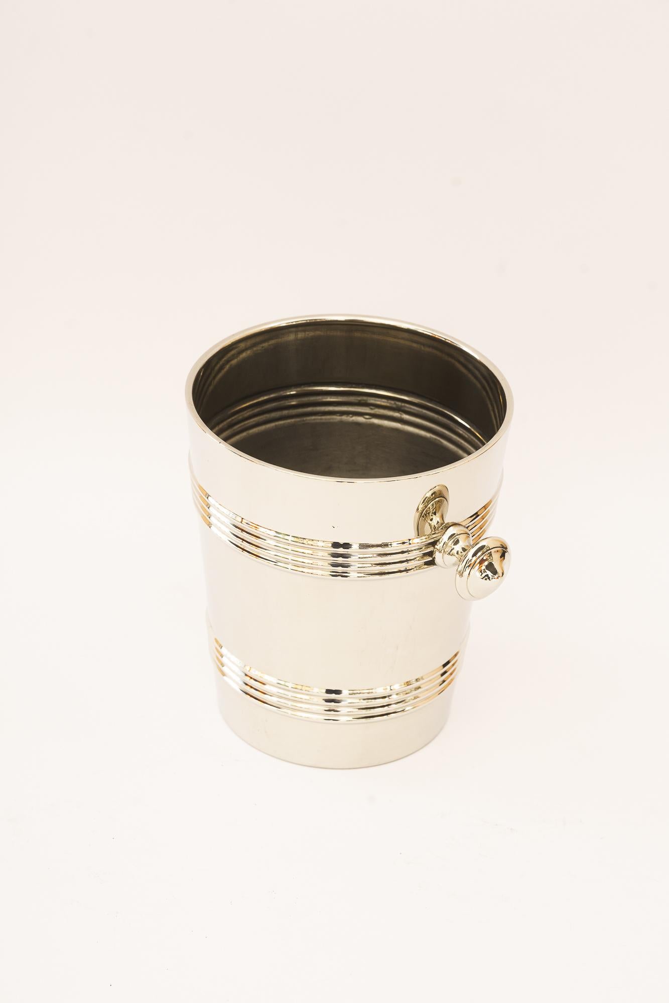 Champagne Bucket Round, 1920s 'Alpaca '
Polished and stove enameled