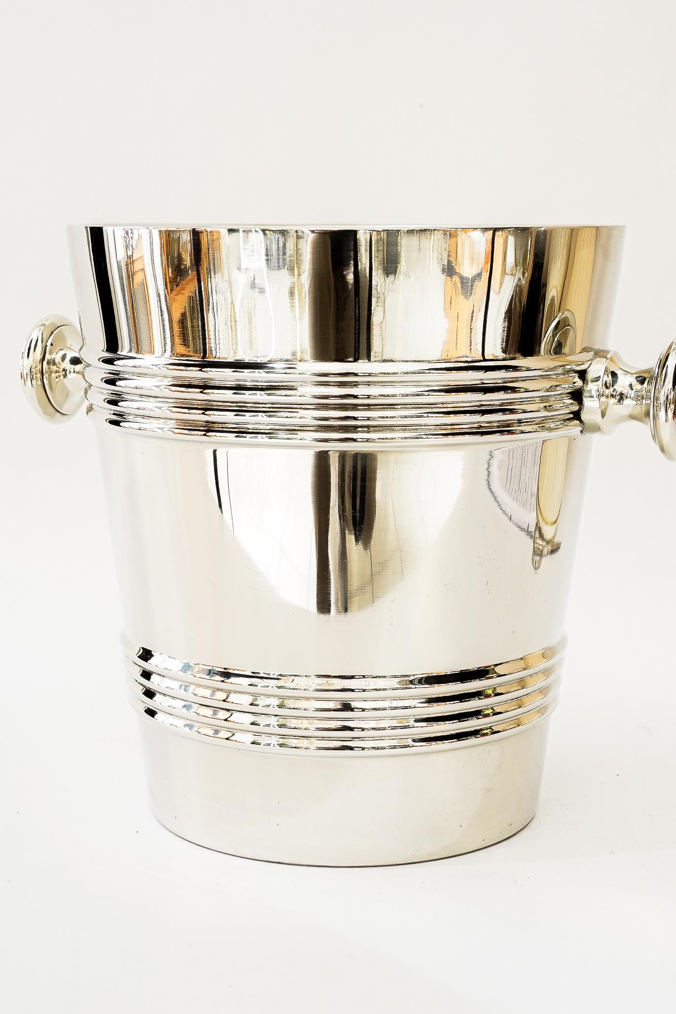 Austrian Champagne Bucket Round, 1920s 'Alpaca ' For Sale