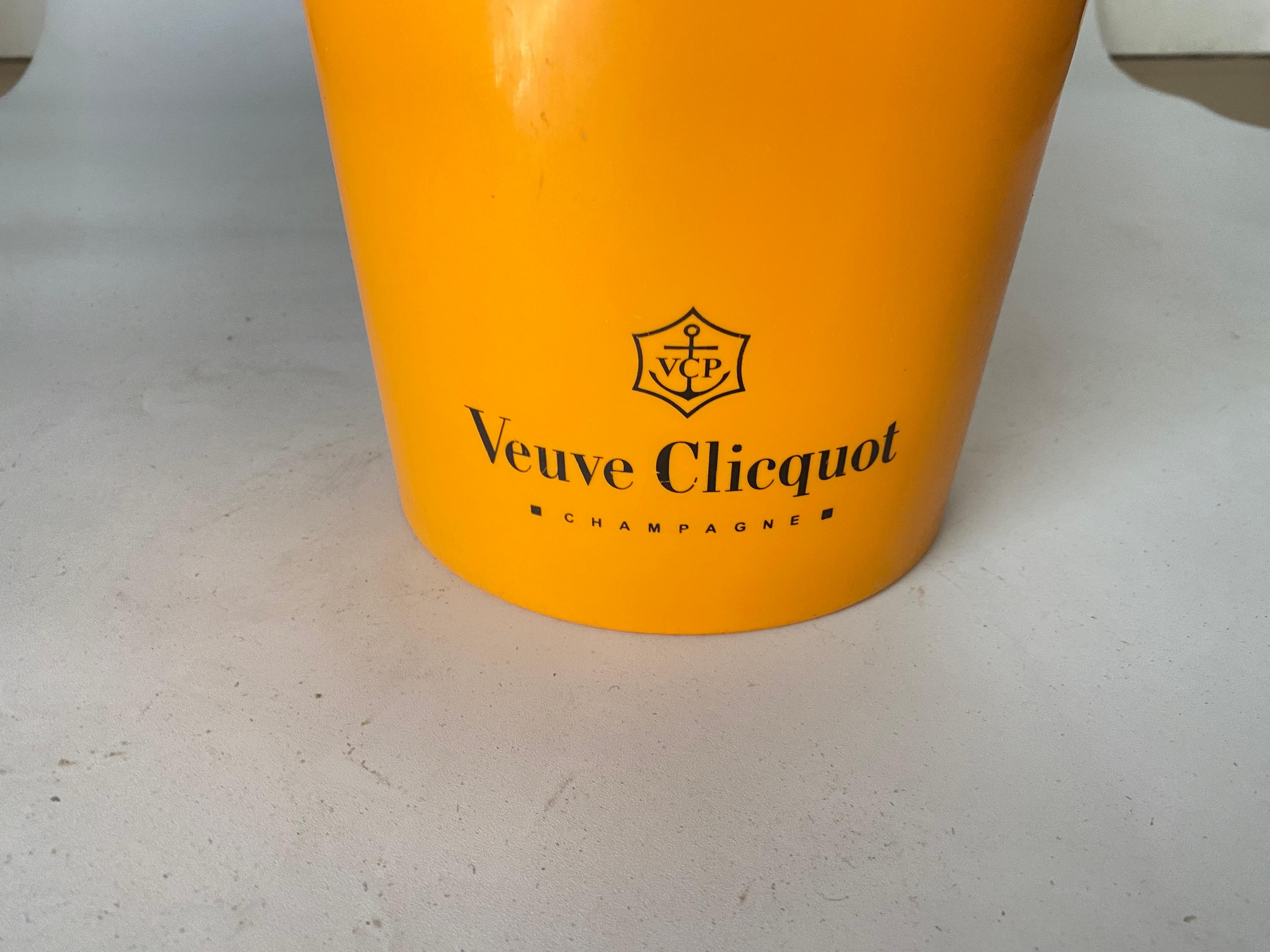 French Champagne Bucket Veuve Cliquot in plastic Orange Color France 20th Century For Sale