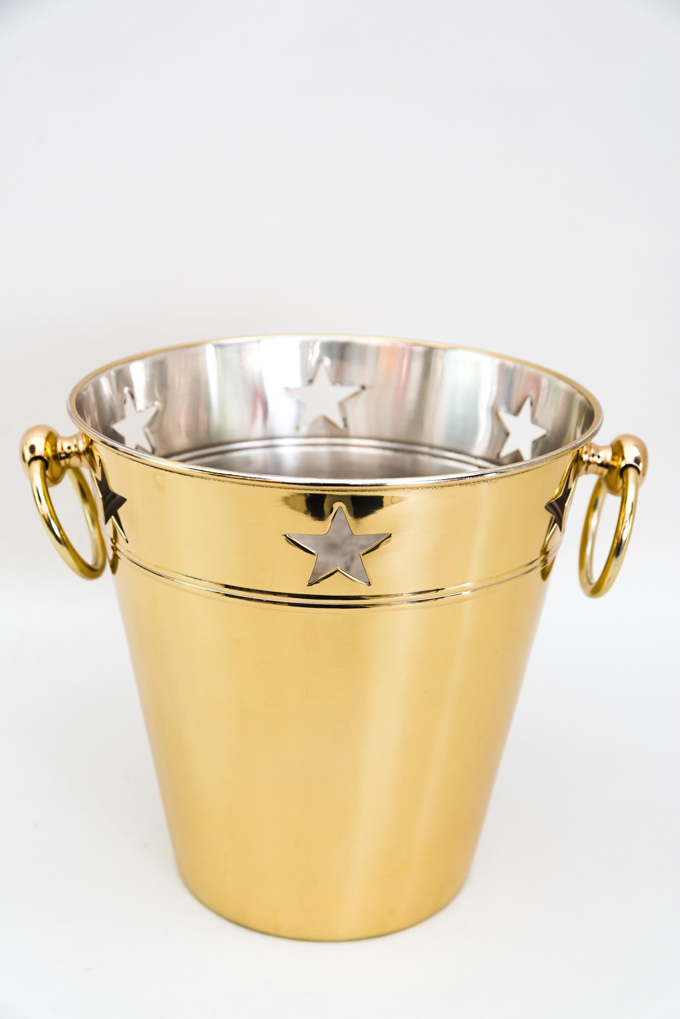 Champagne bucket vienna around 1920s
Polished and stove enameled.
 