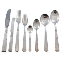 Champagne by O. Mogensen Danish Sterling Silver Flatware Set for 6 Modern 52 Pcs