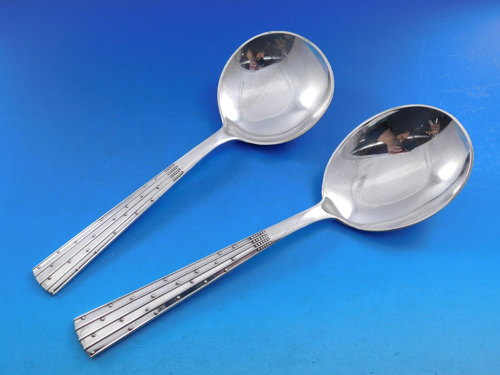 Champagne by Orla Vagn Mogensen Set di posate in argento danese 71 pezzi in vendita 2