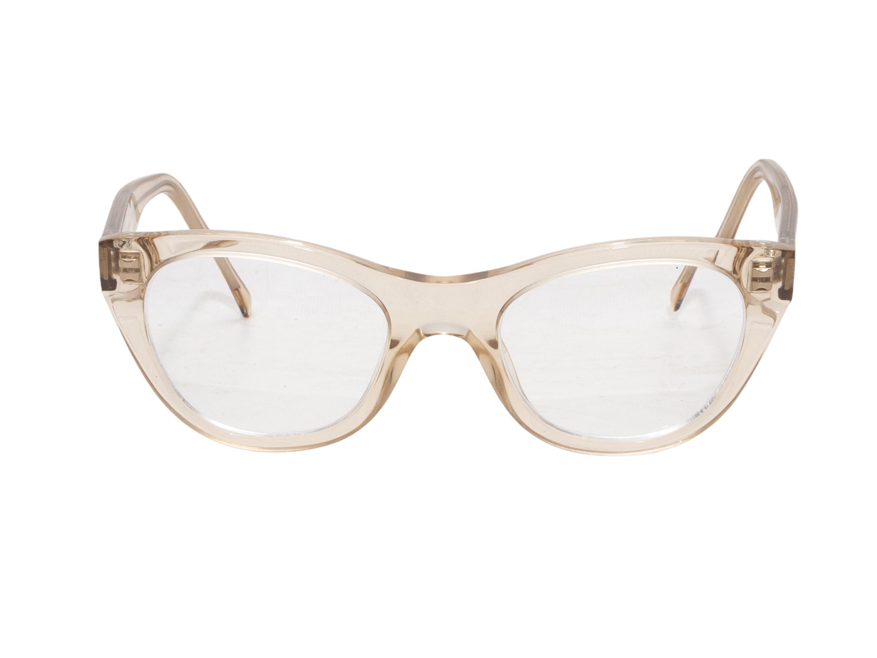 Occhiali cat-eye in acetato transluscente color champagne di Celine. Altezza 1,75