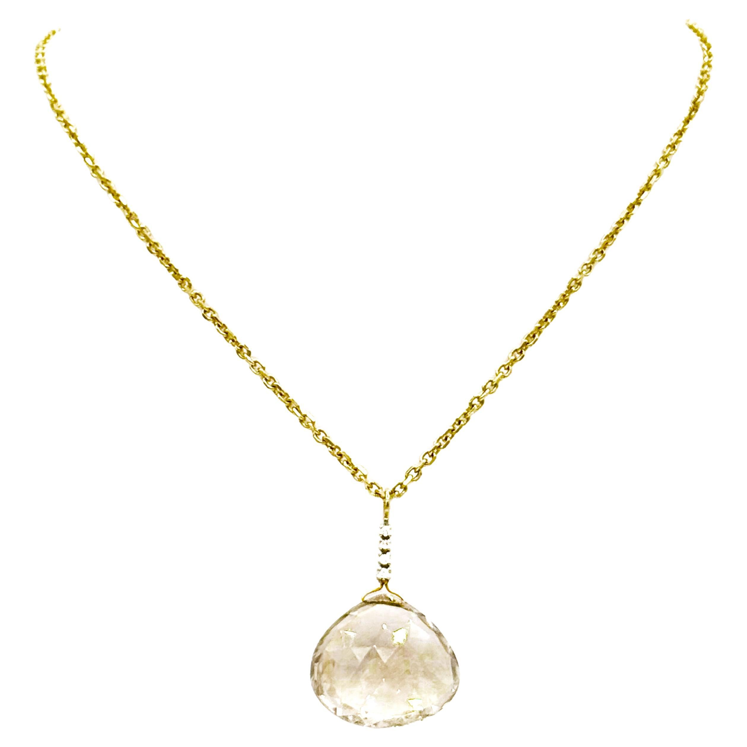 Collana Paradizia in Citrino e Diamanti Champagne in vendita