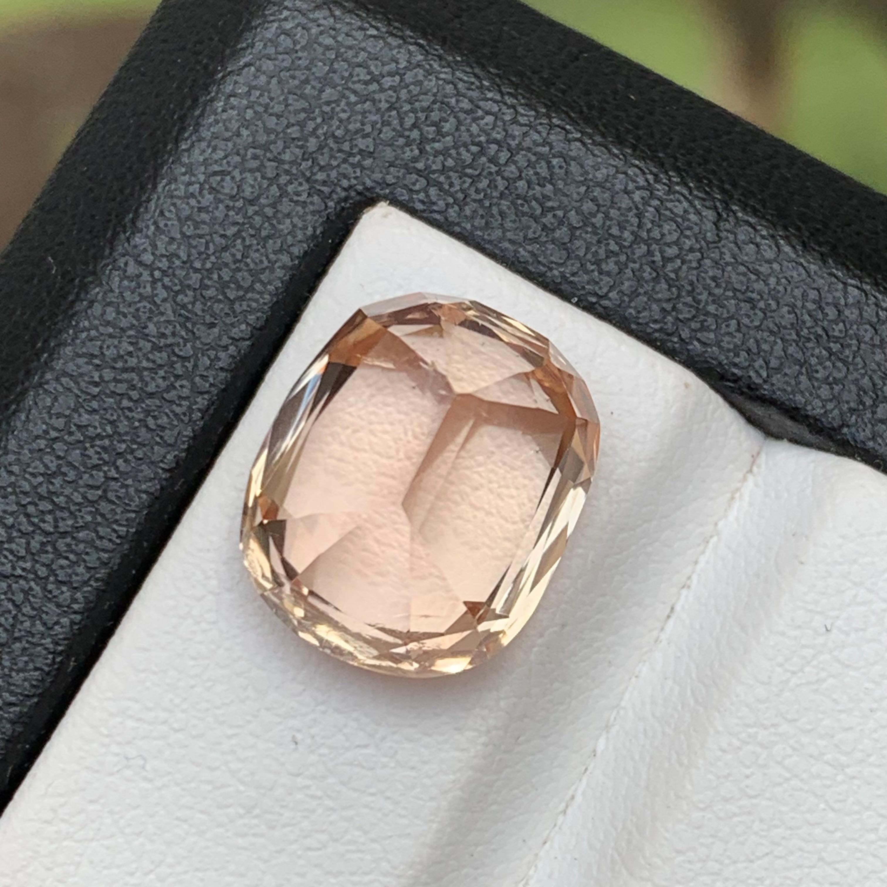 Champagne Color Imperial Topaz Ring, Pendant Loose Gemstone 13.05 Ct Cushion Cut For Sale 2