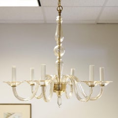 Champagne Colored Six-Light Murano Chandelier