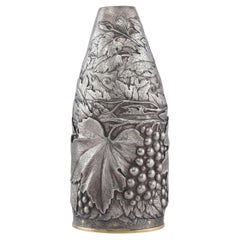 Champagne Cooler Handcrafted in Italy, High End Gift, Centerpiece in Pure Silver