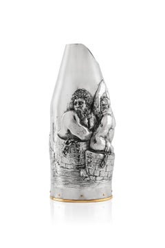 Champagne Cooler Handcrafted in Pure Silver, Unique Gift, Luxury Tableware Italy