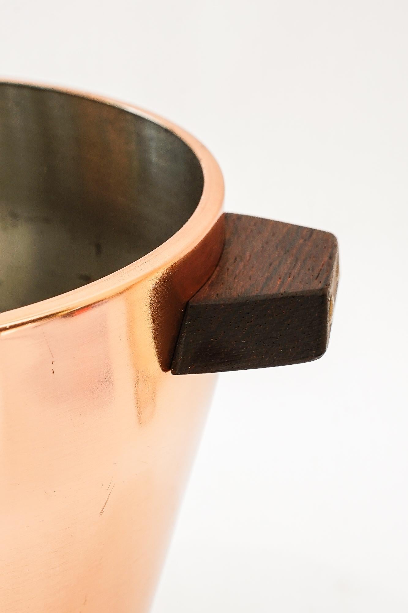 Art Deco Champagne copper Bucket Round, switzerland around 1920s