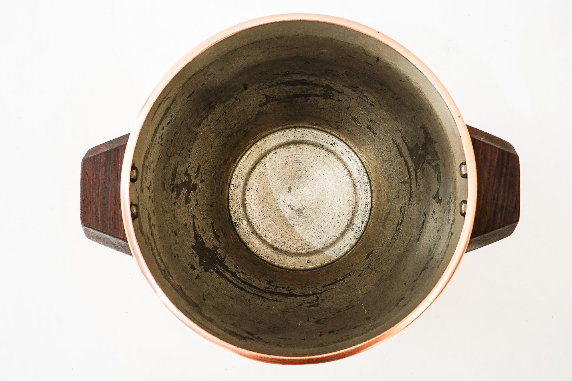 Swiss Champagne copper Bucket Round, switzerland around 1920s