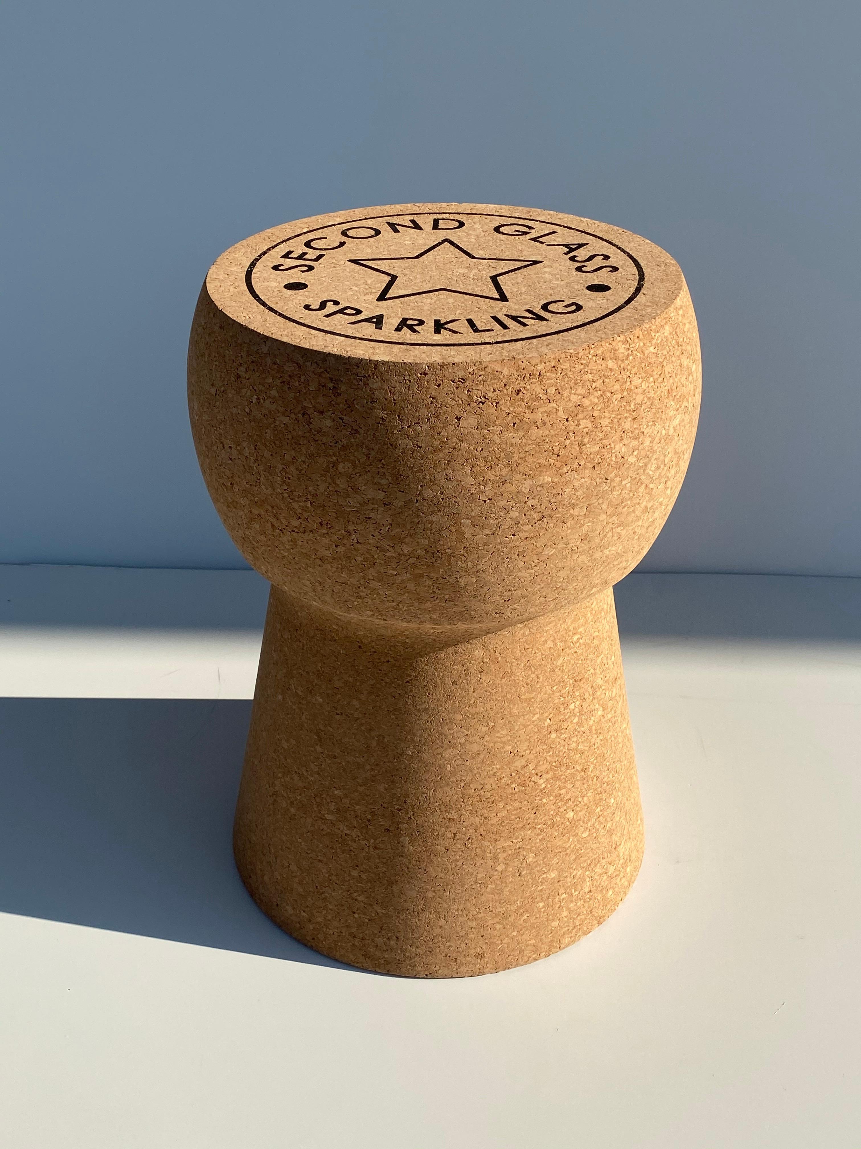 champagne cork side table