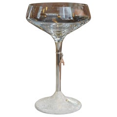 Coupe à champagne, argent sterling, personnalisée avec breloques, fabriquée en Italie
