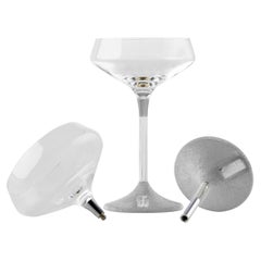 Champagne Coupe Glass, Sterling Silver, set of 2, Made in Italy
