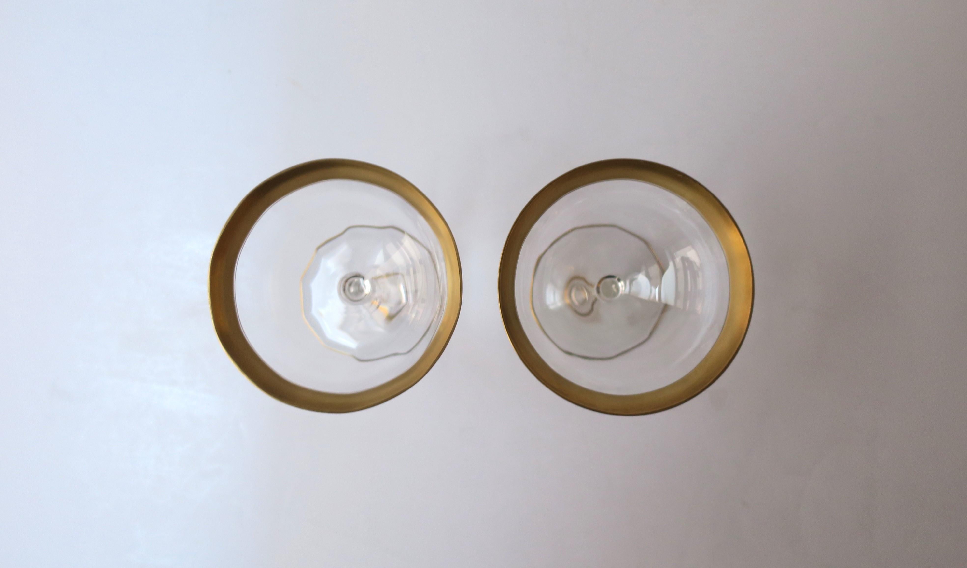Champagne Coupes Cocktail Glasses with Gold Rim, Pair For Sale 2