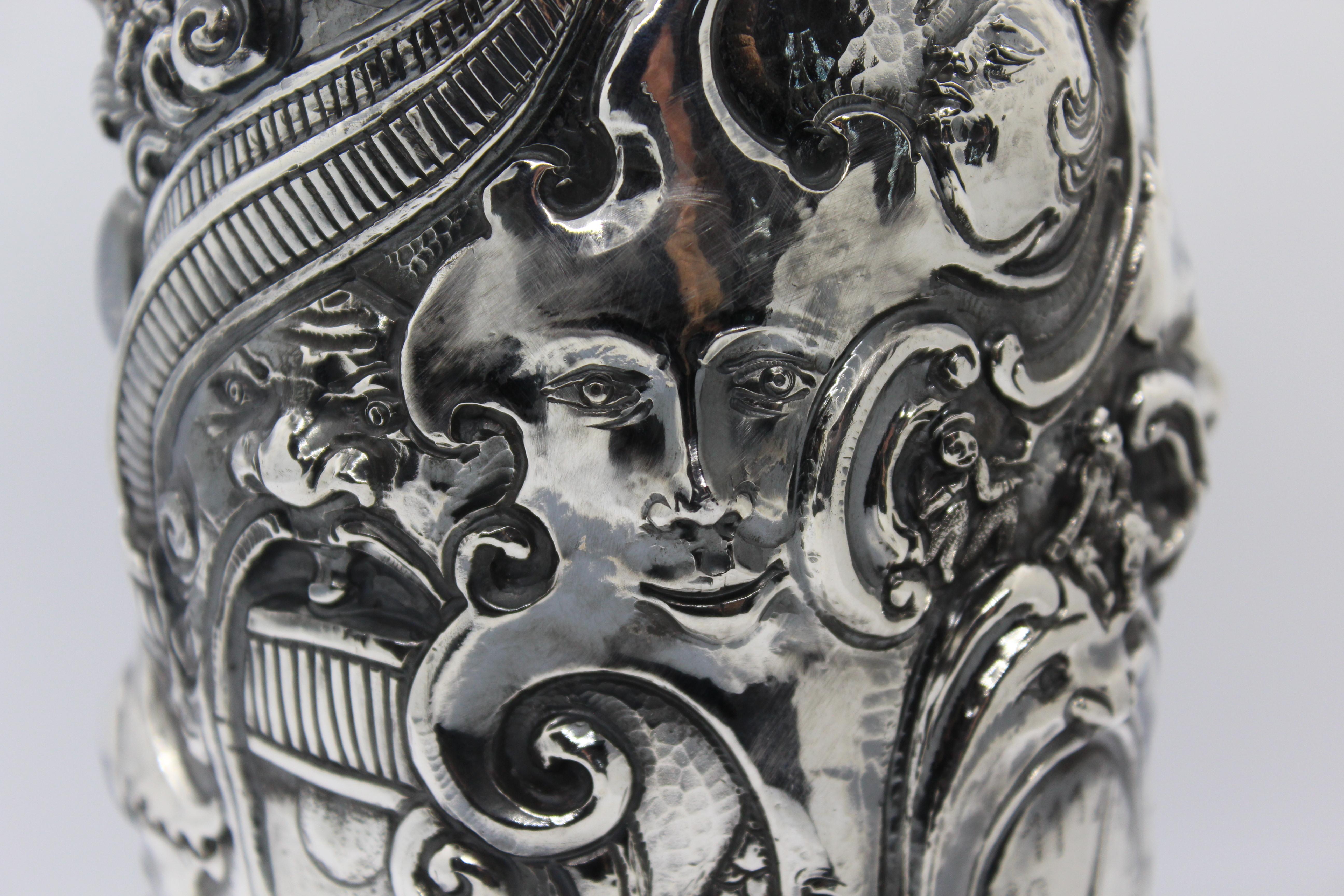 Champagne Bottle Cover, Luxury Art Accessories, Solid silver, Fantasy, Italy For Sale 5