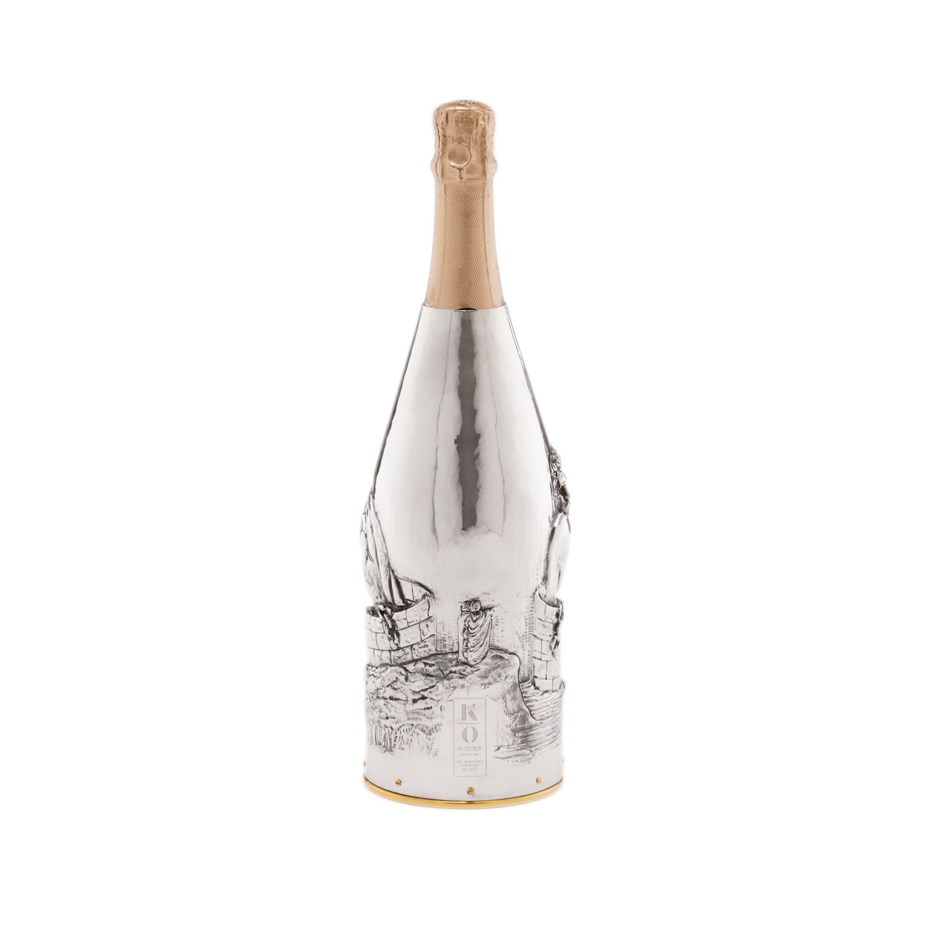 This champagne cover belongs to our collection “K-over Art”. Indeed, the artist depicted on a pure silver 999/°° K-OVER a scene of the Dante’s Divine Comedy. In the year to come, Florence will celebrate the 700th anniversary of Dante’s death. To