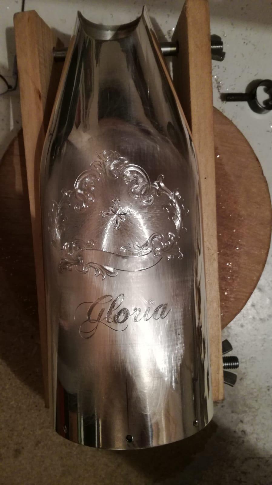 Champagner-Deckel des 21. Jahrhunderts, massives reines Silber, Gloria, Italien im Angebot 2