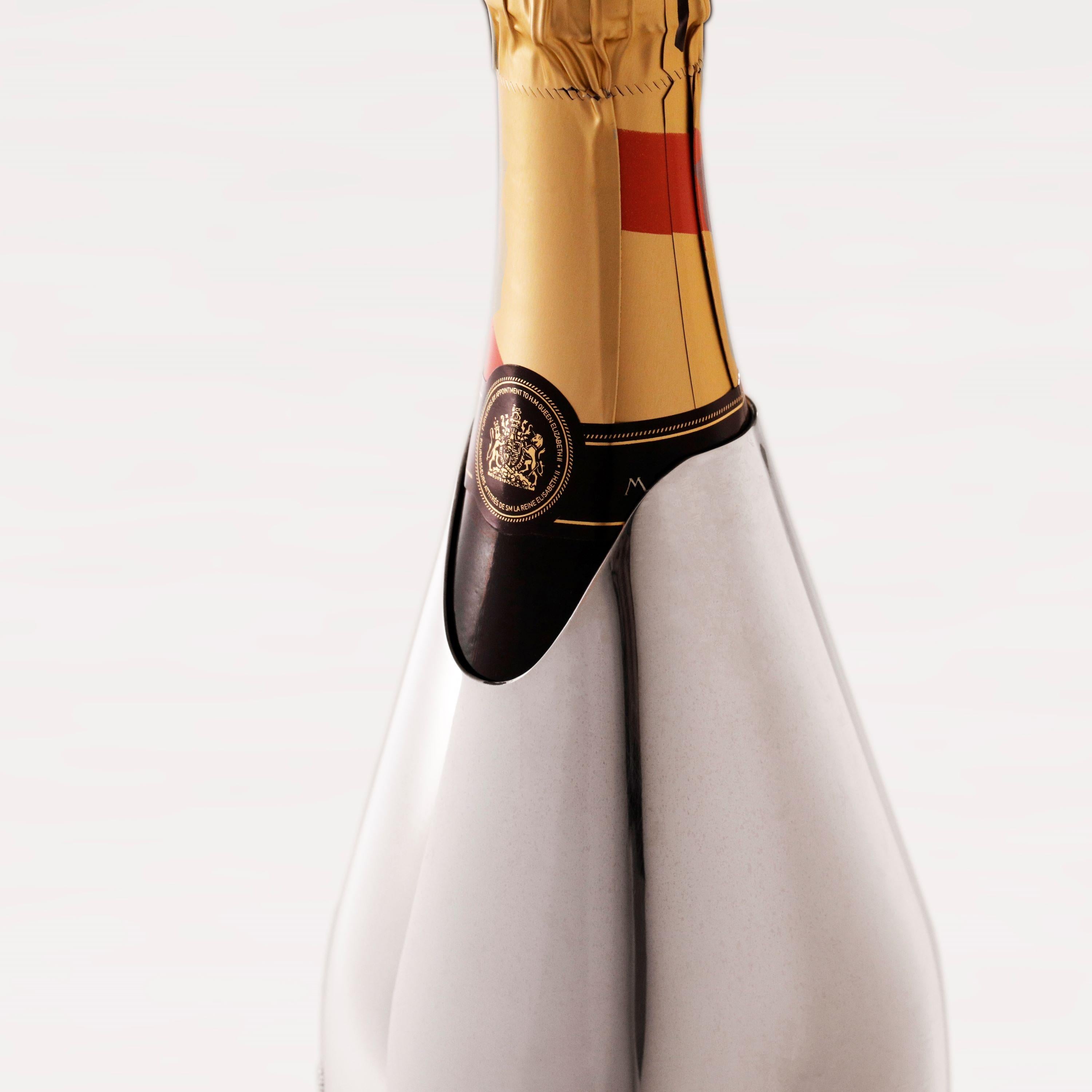 Champagner-Deckel des 21. Jahrhunderts, massives reines Silber, Gloria, Italien (Zeitgenössisch) im Angebot