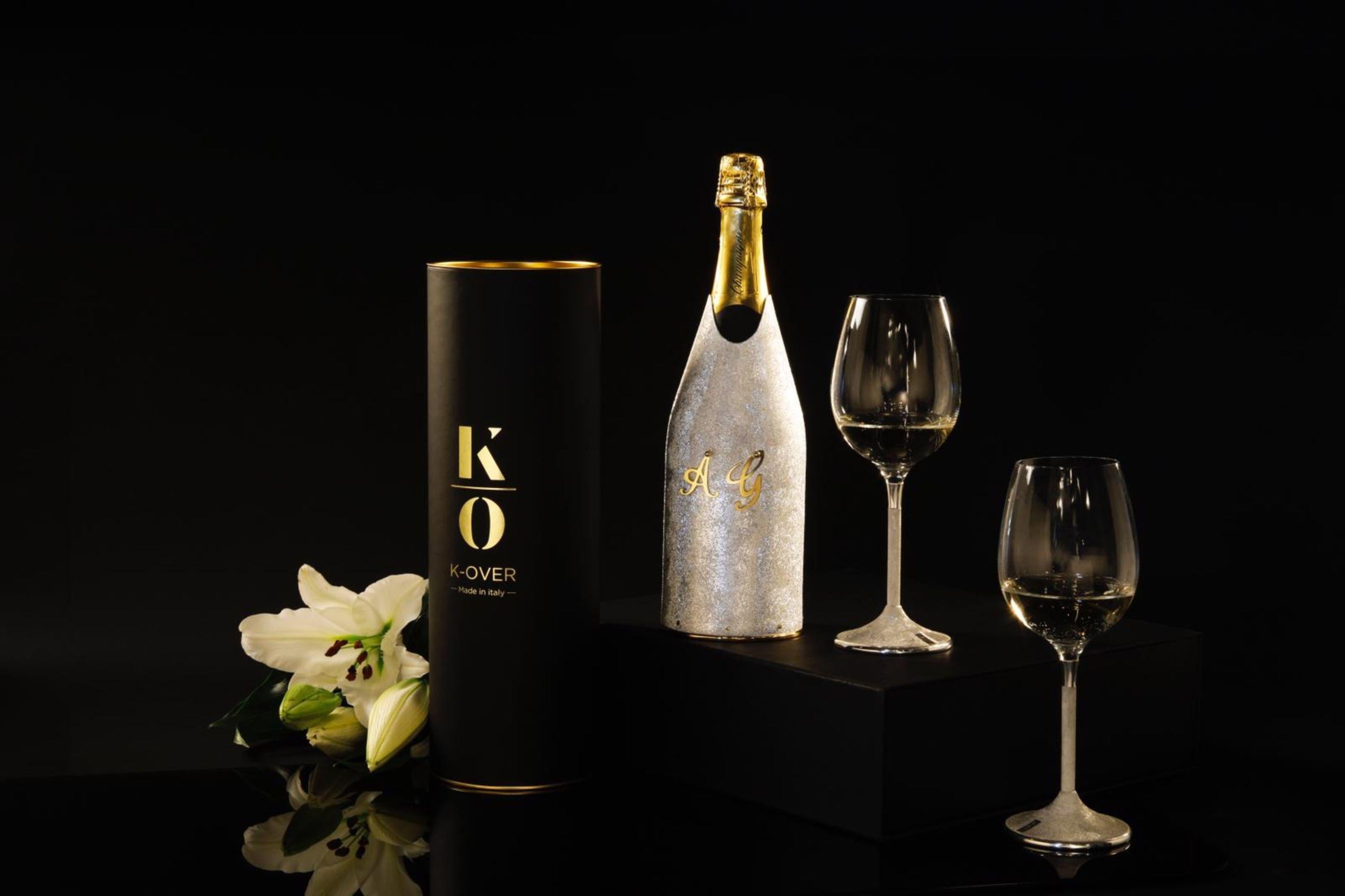 Champagner K-Over des 21. Jahrhunderts, massives reines Silber, Mond, Italien für Damen oder Herren im Angebot