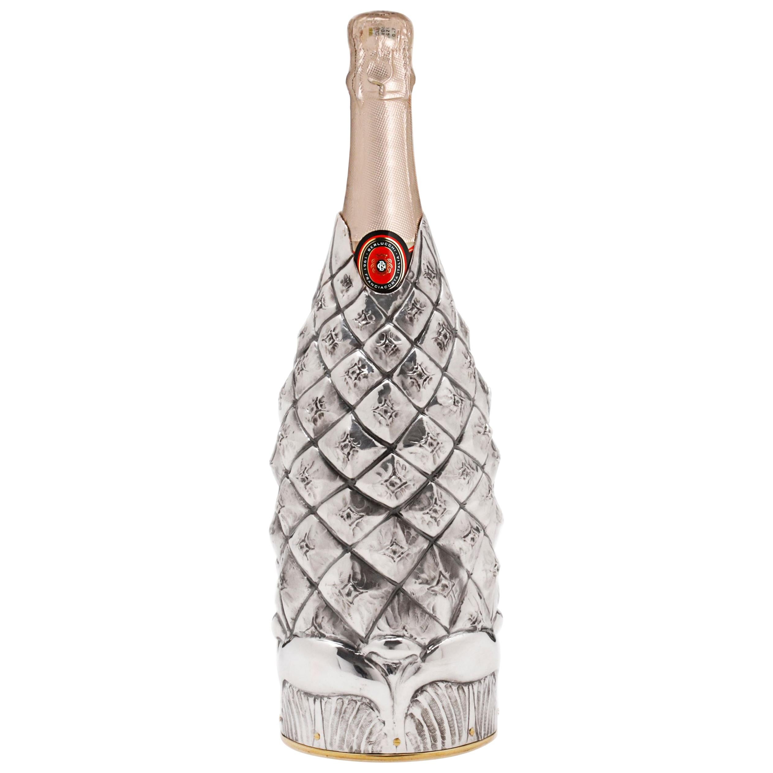 Champagne cover, Solid pure silver, Pine cone, 2019, Italy